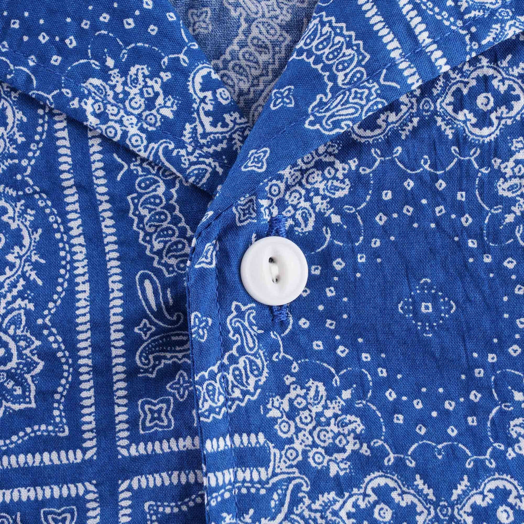 Malick Cotton Bandana Print Shirt - Blue