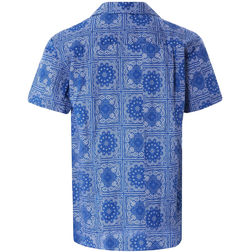 Malick Cotton Bandana Print Shirt - Blue