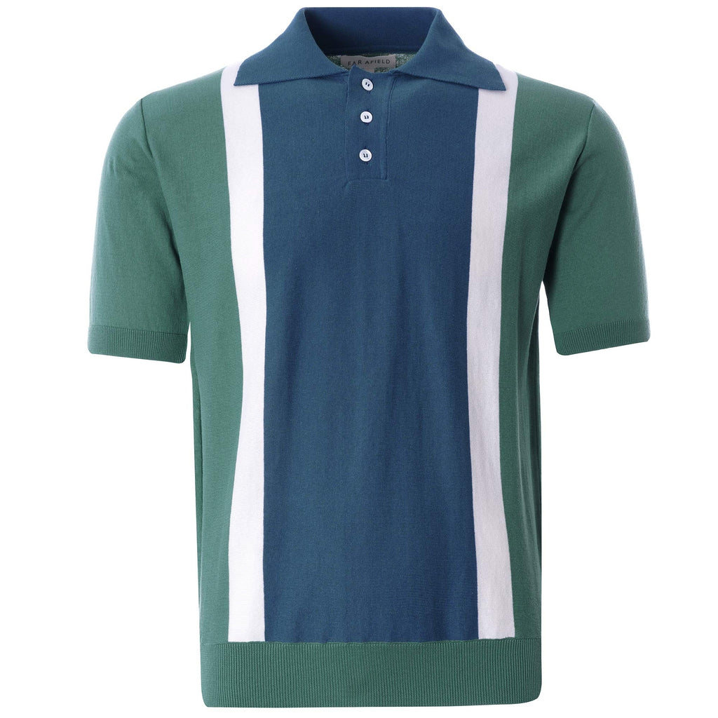 Cole Trio Short Sleeve Polo - Sagebrush Green/Ensign Blue