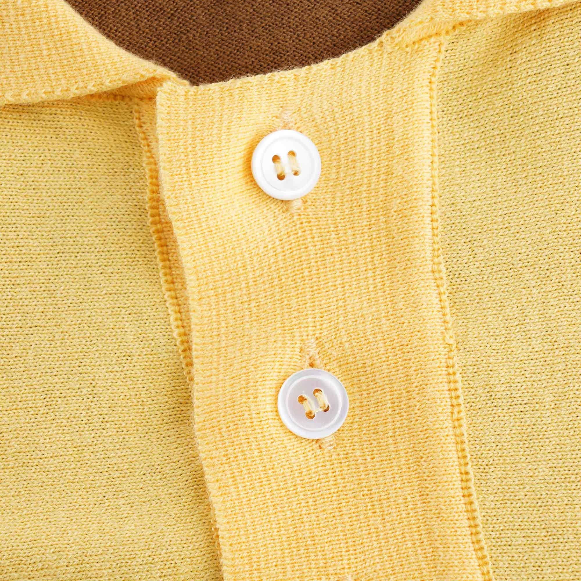 Cole Trio Short Sleeve Polo - Brown/Cornsilk Yellow