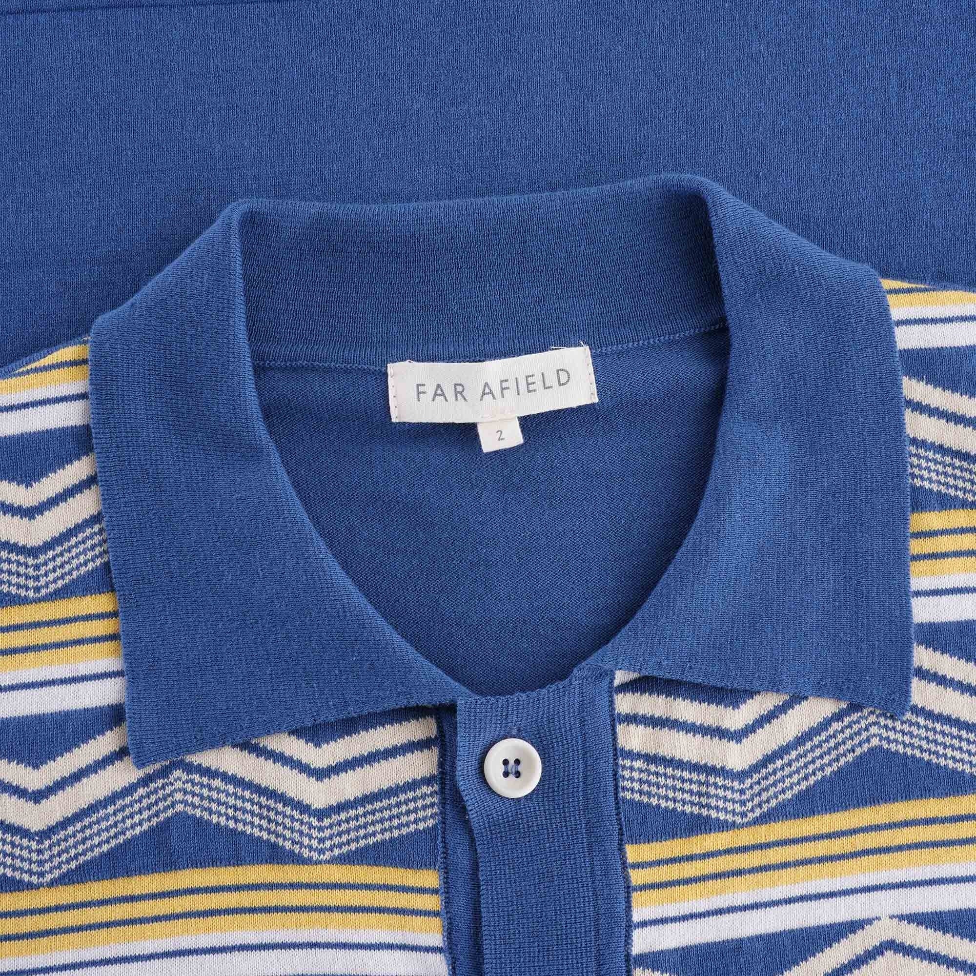 Zigger Short Sleeve Cardigan - Blue Multi