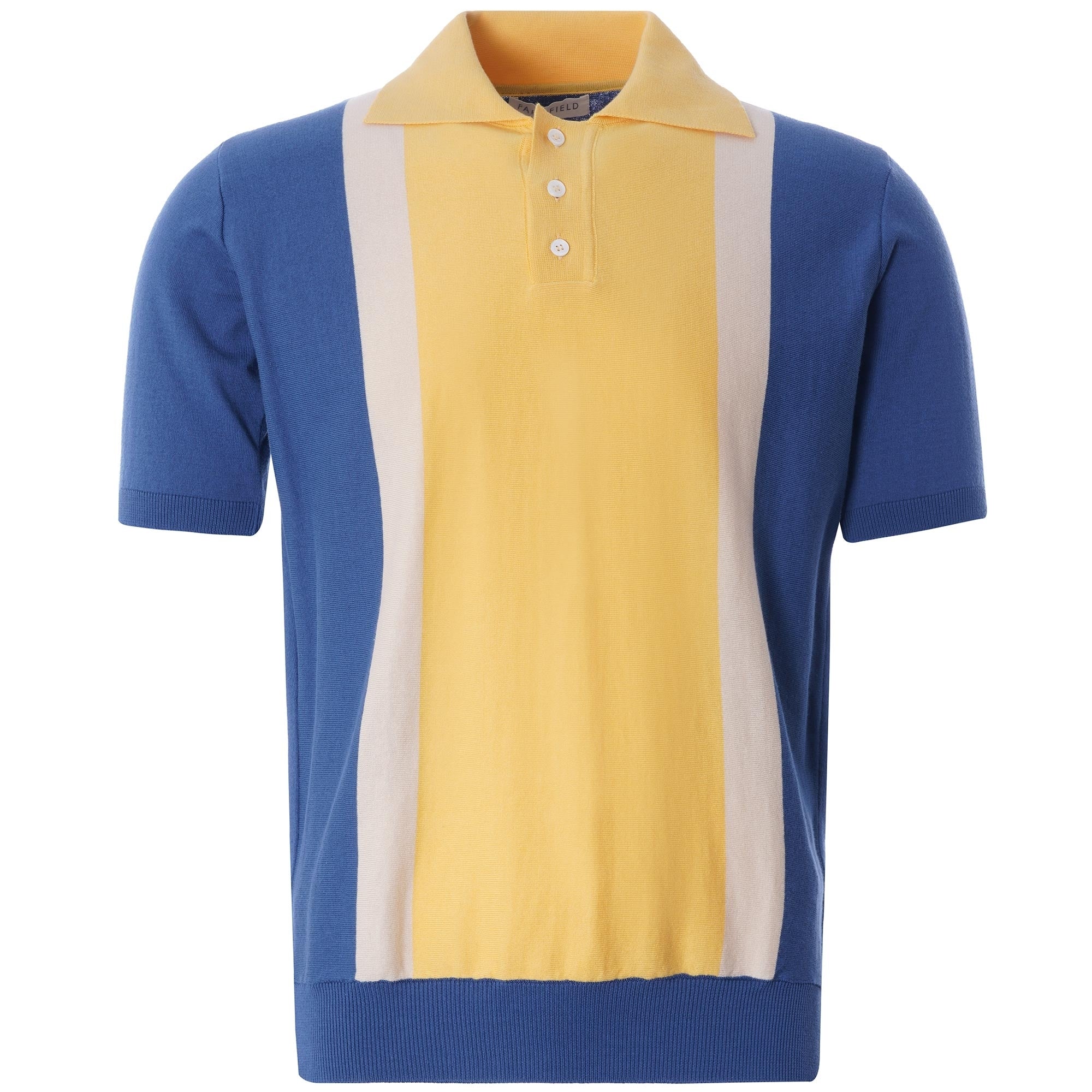 Cole Trio Short Sleeve Polo - Ensign Blue/Cornsilk Yellow