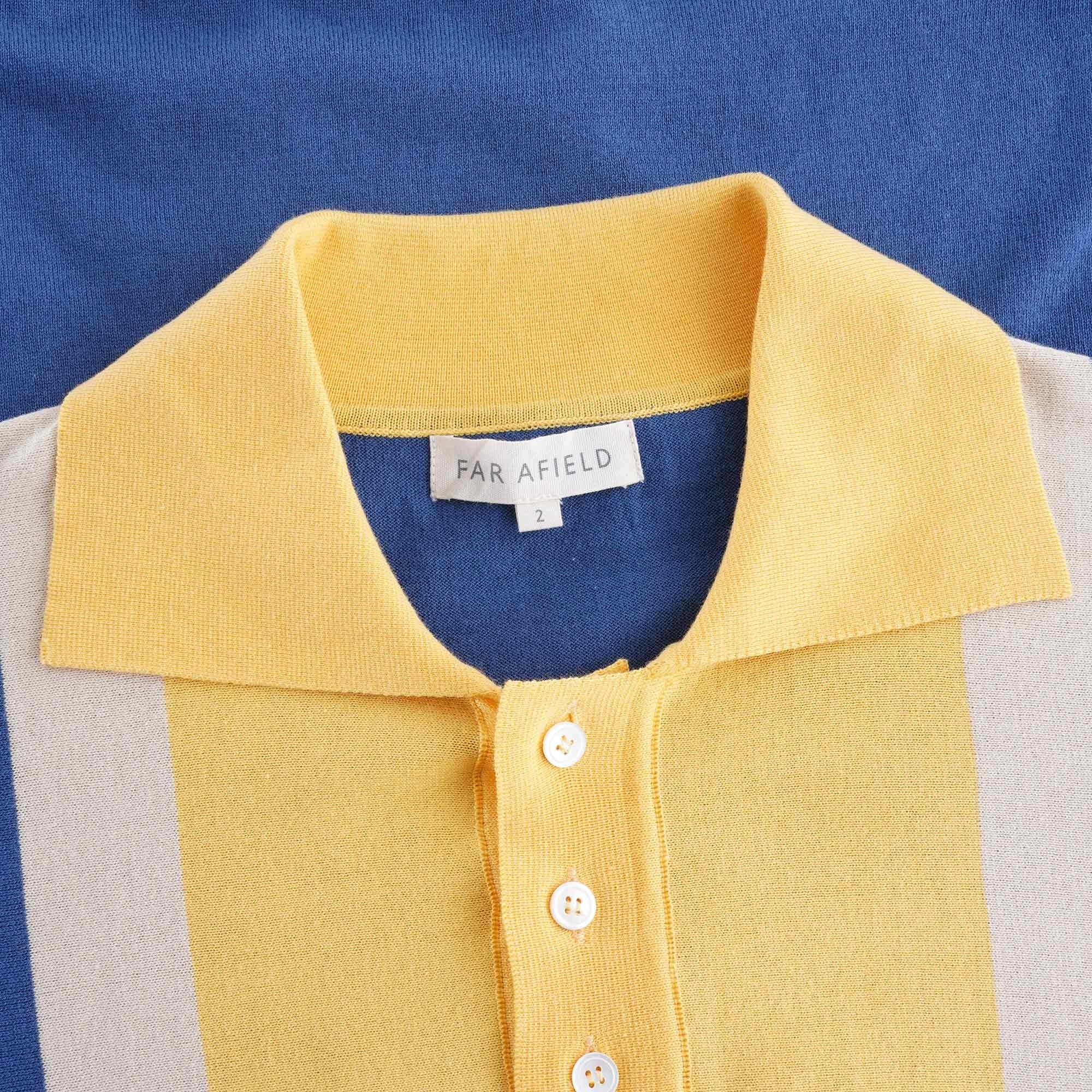 Cole Trio Short Sleeve Polo - Ensign Blue/Cornsilk Yellow