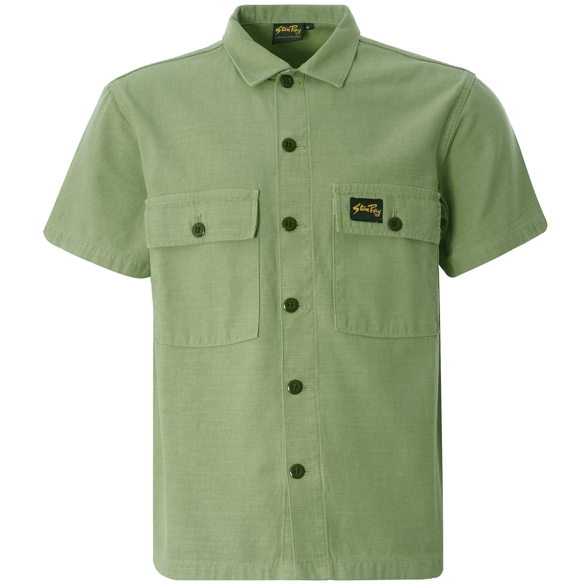Short Sleeve CPO Shirt Cotton Sateen - Olive