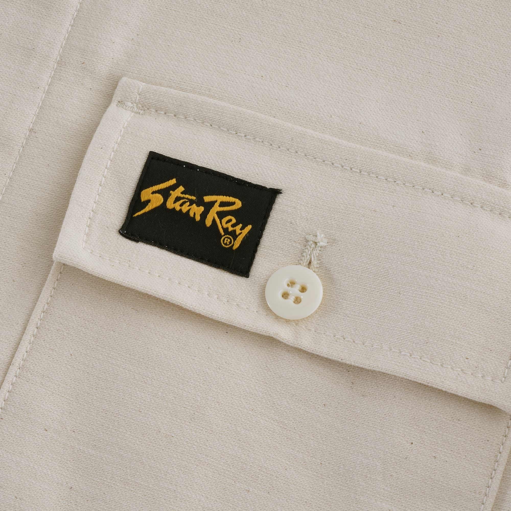 Short Sleeve CPO Shirt Cotton Sateen - Natural