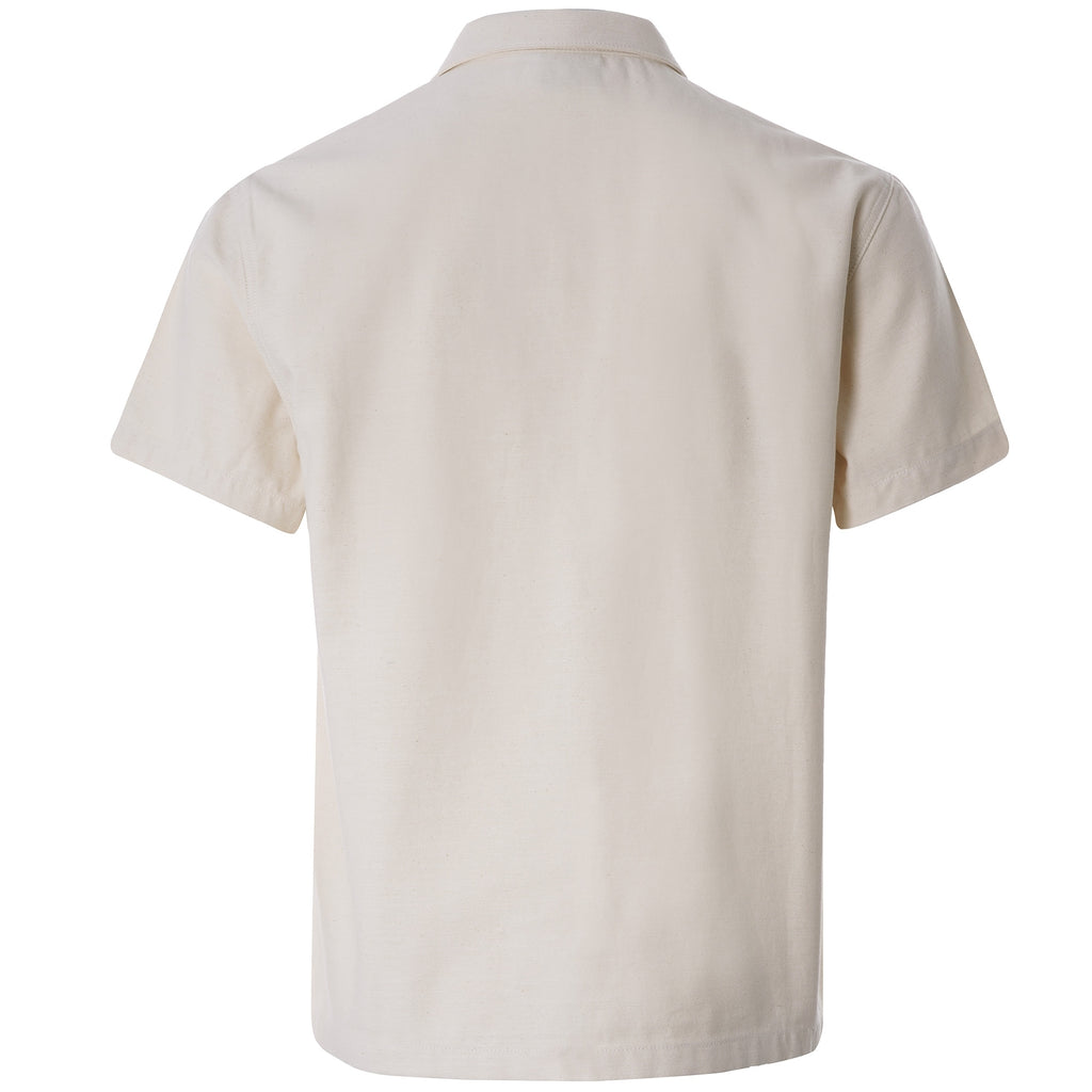 Short Sleeve CPO Shirt Cotton Sateen - Natural