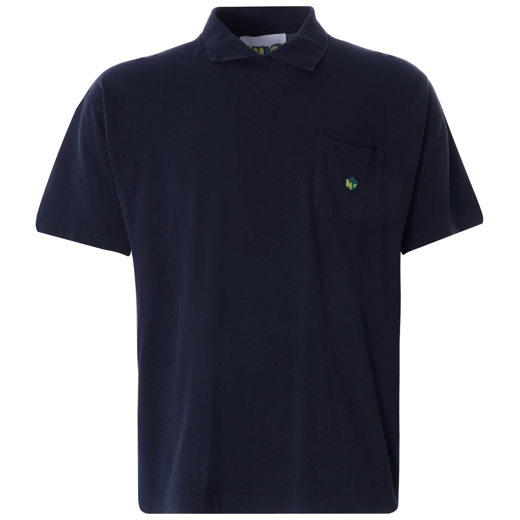 Frat Cotton Slub Jersey Polo Shirt - Navy