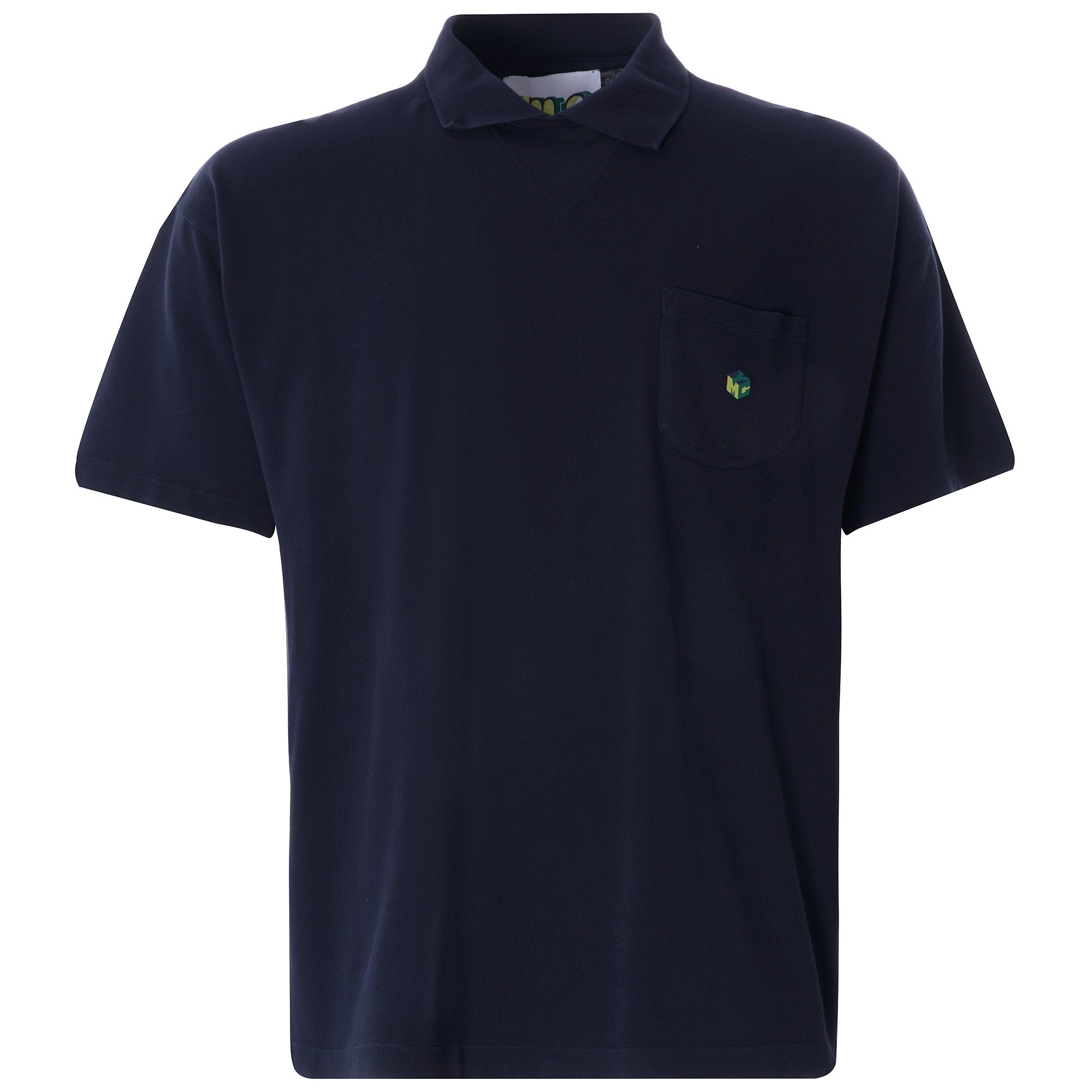 Frat Cotton Slub Jersey Polo Shirt - Navy