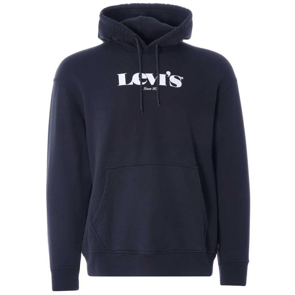 Relaxed Graphic Hoodie - Caviar