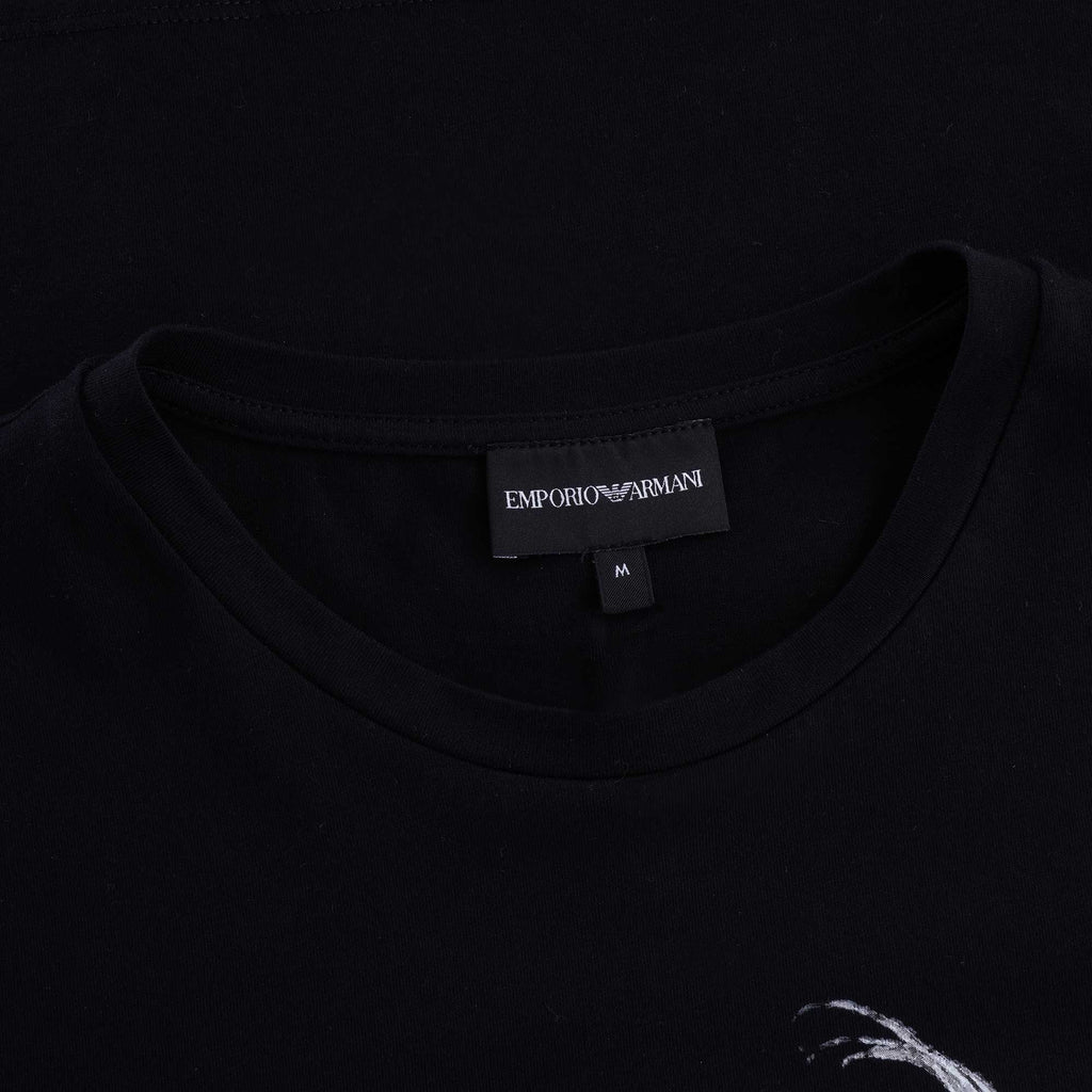 Bull Print Tattoo Style Jersey T Shirt - Nero/Toro
