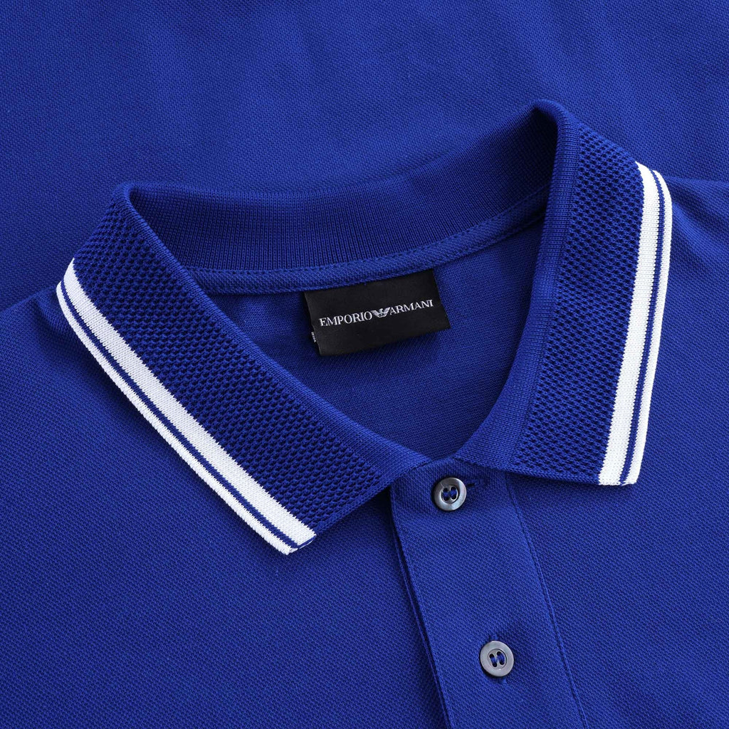 Mercerised Piqu Polo Shirt - Blue