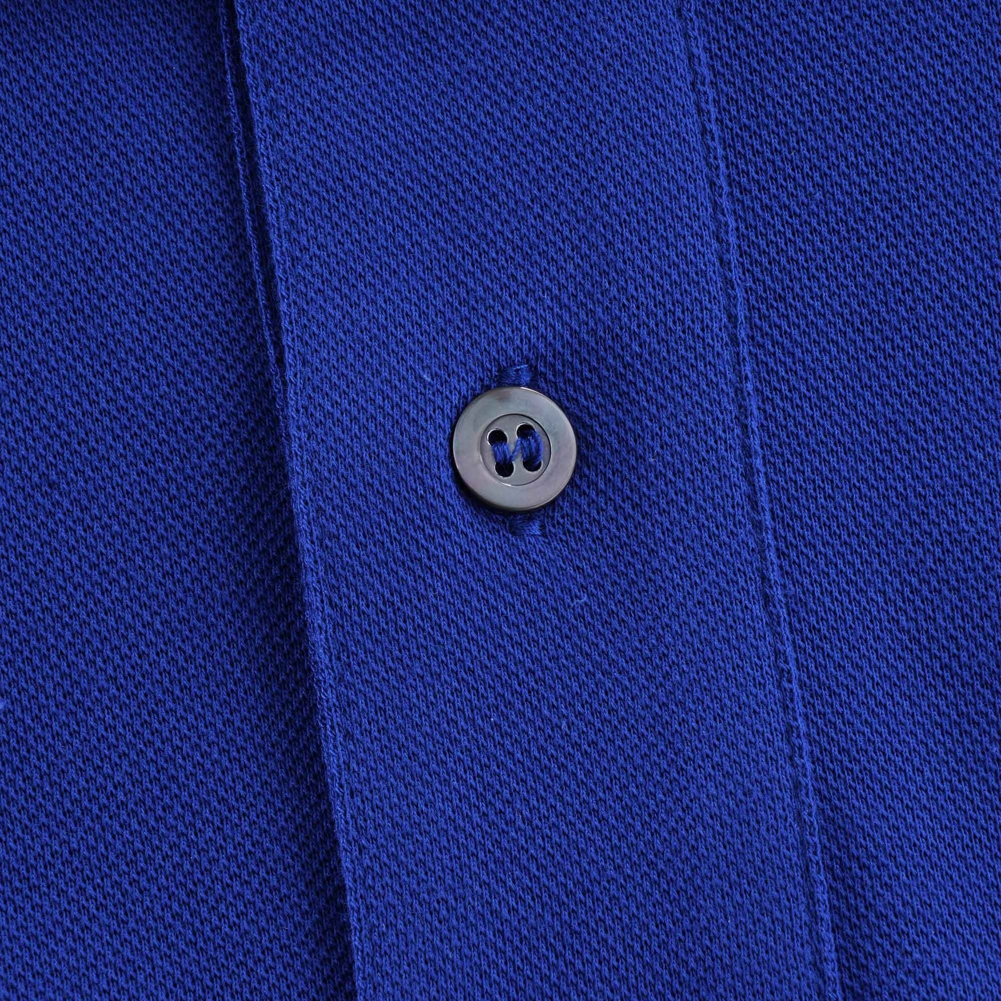 Mercerised Piqu Polo Shirt - Blue