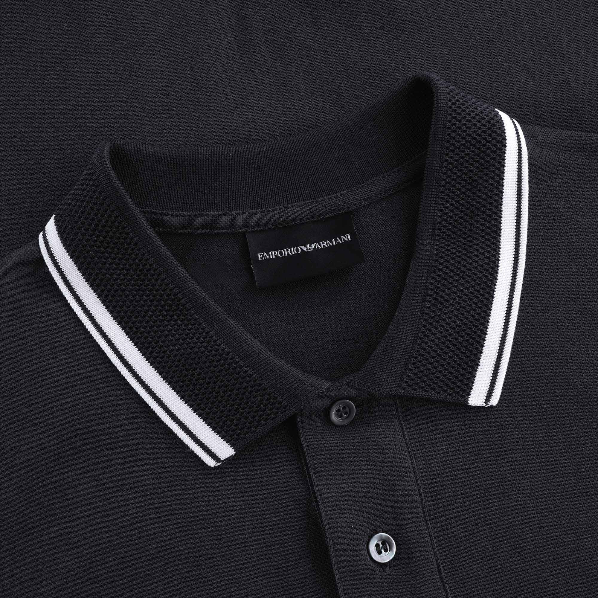 Mercerised Piqu Polo Shirt - Nero