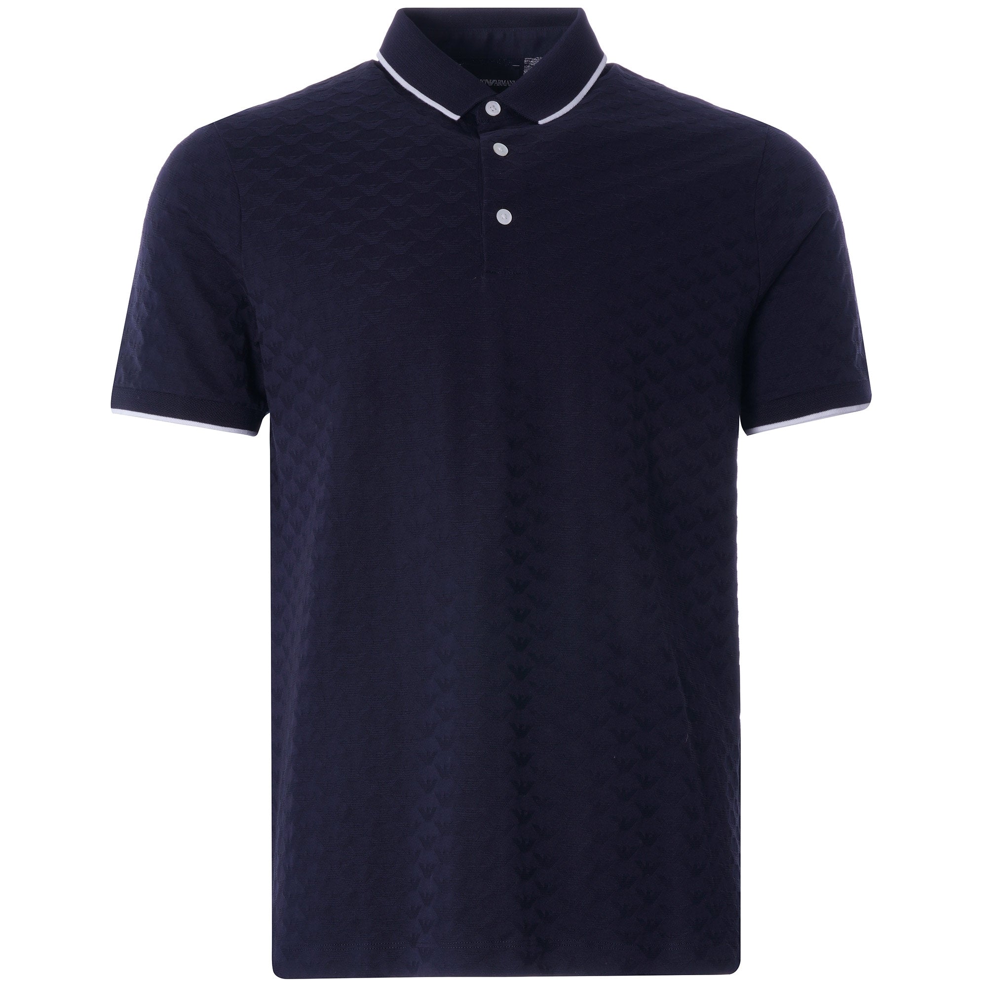 All Over logo Tipped Polo - Blu Navy