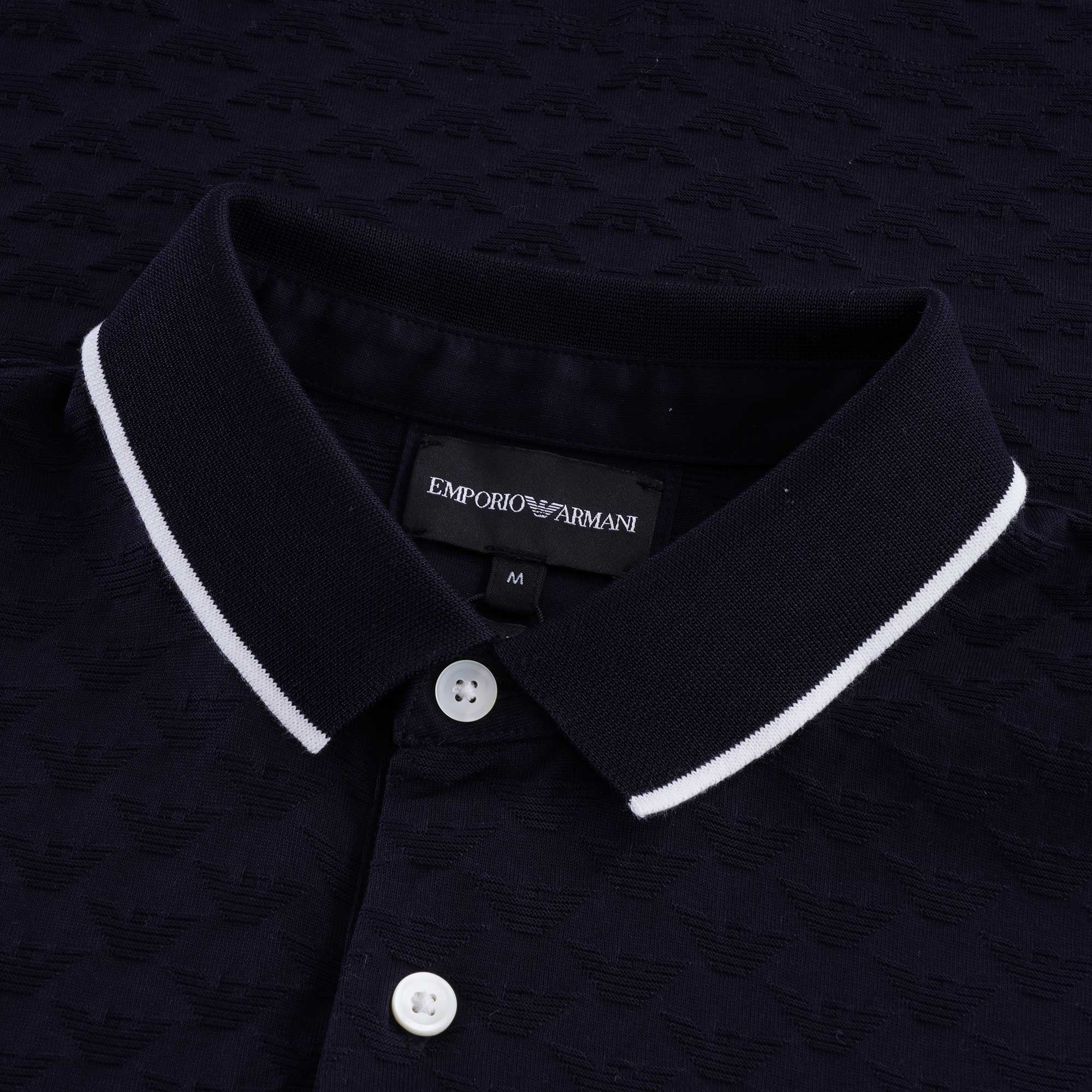 All Over logo Tipped Polo - Blu Navy