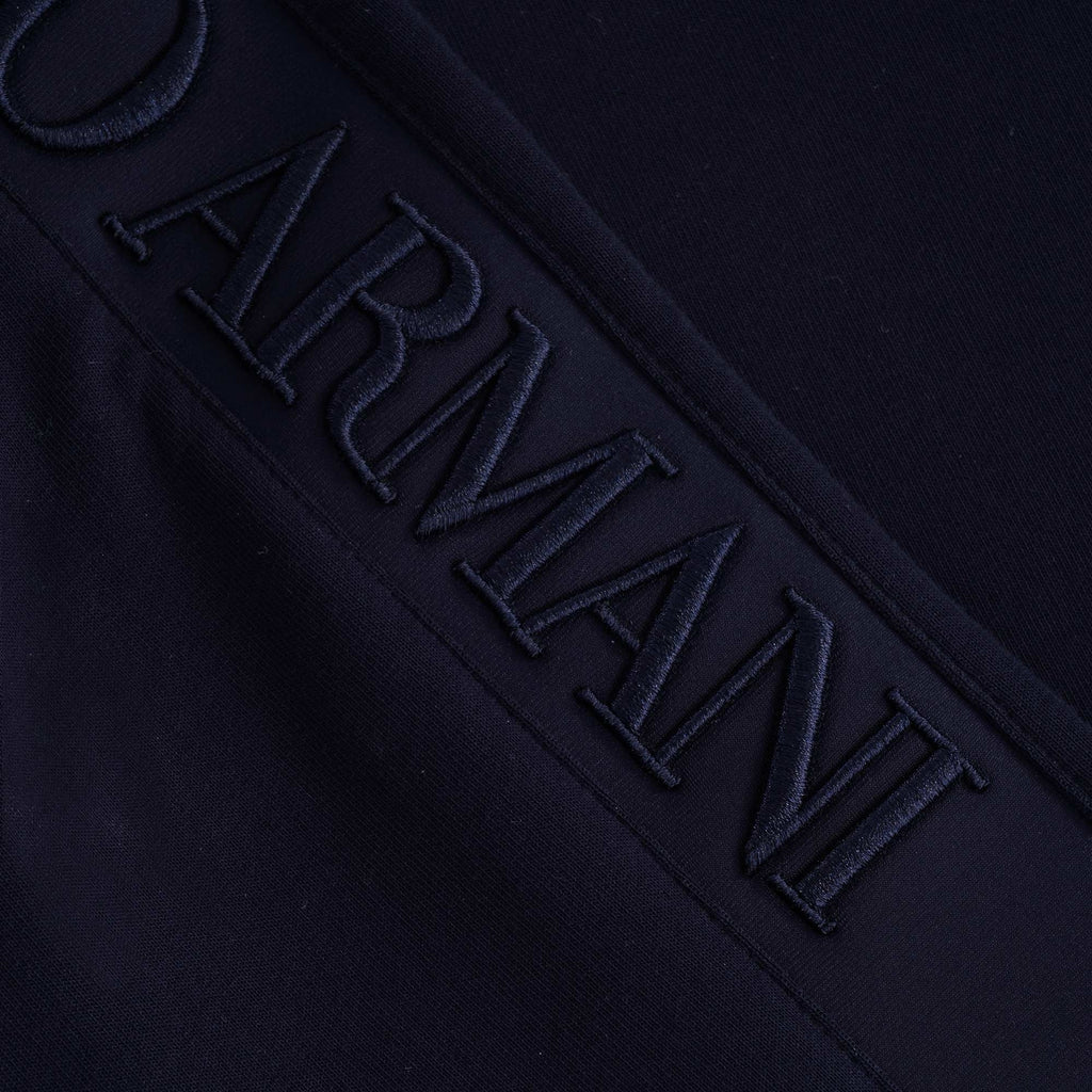Full-Zip Double Jersey Sweatshirt Logo Sleeve Embroidery - Blu Navy