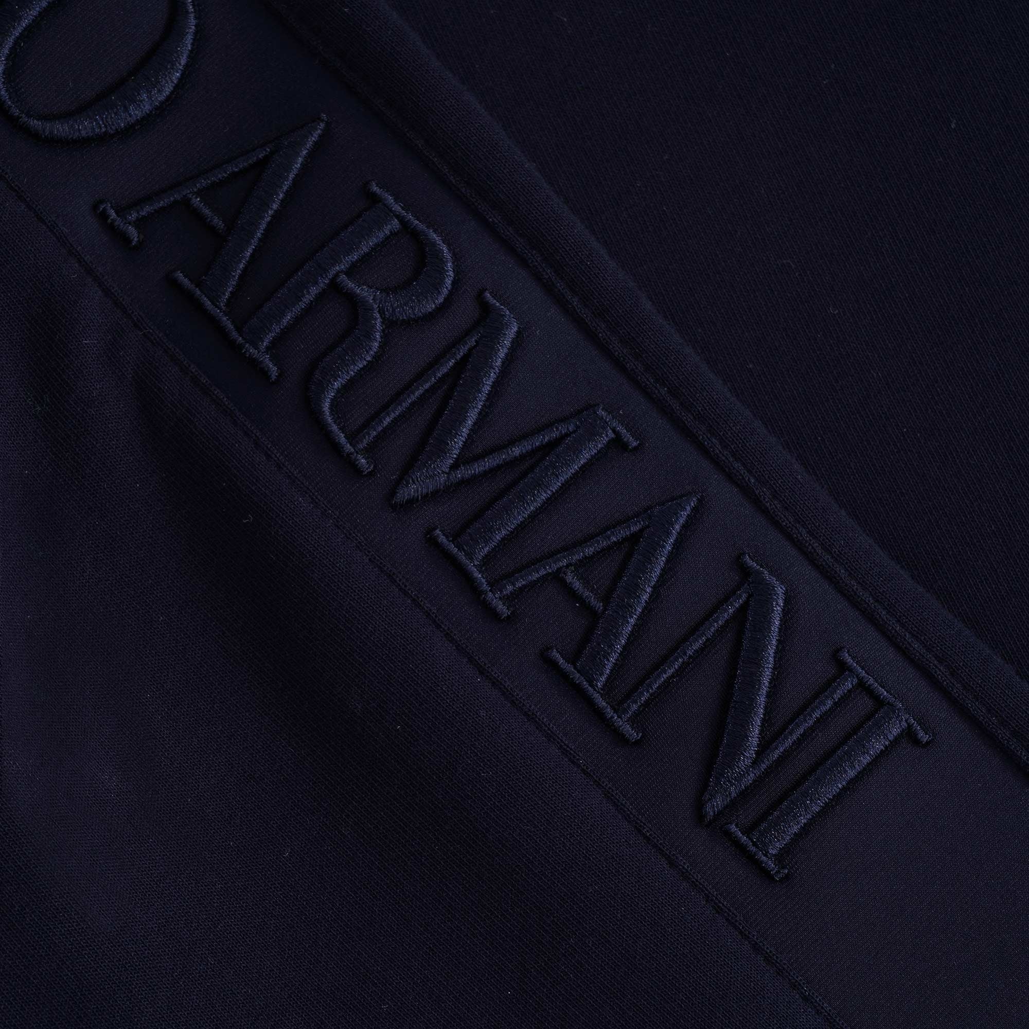 Full-Zip Double Jersey Sweatshirt Logo Sleeve Embroidery - Blu Navy