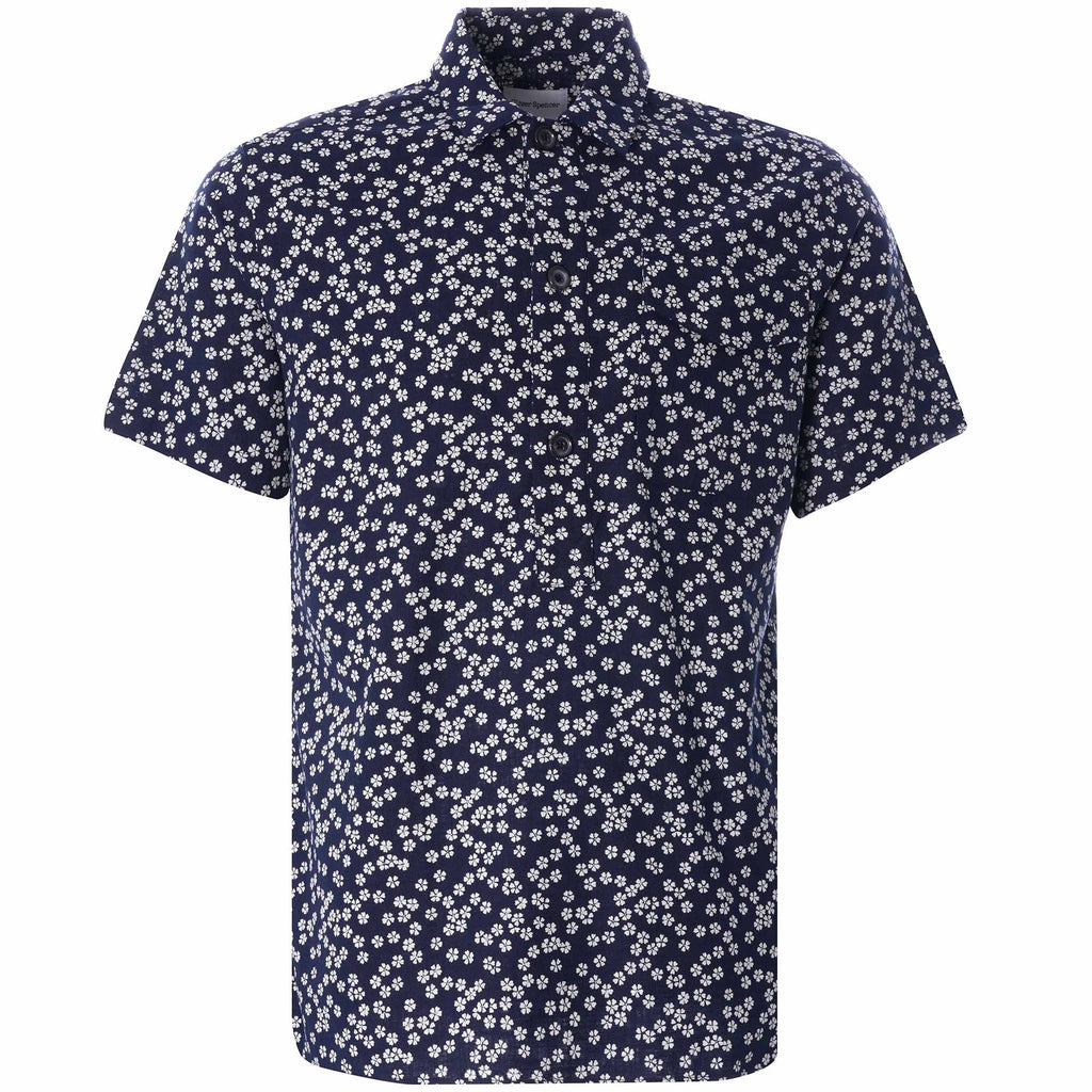 Dock Popover Short Sleeve Shirt Maples - Navy