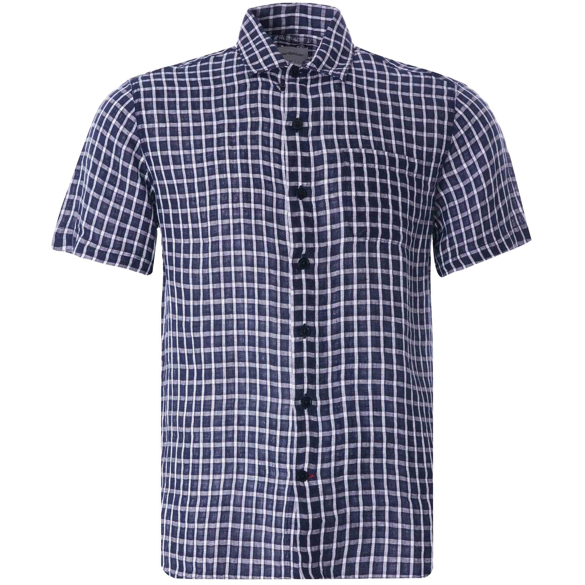 Hawaiian Short Sleeve Shirt Pertersham - Navy