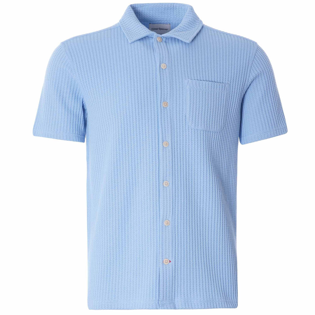 Hawaiian Jersey Short Sleeve Shirt Pavis - Sky Blue