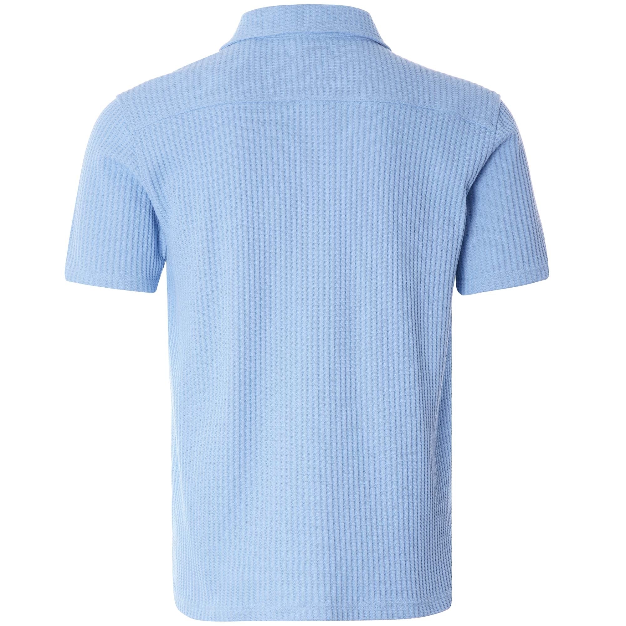 Hawaiian Jersey Short Sleeve Shirt Pavis - Sky Blue