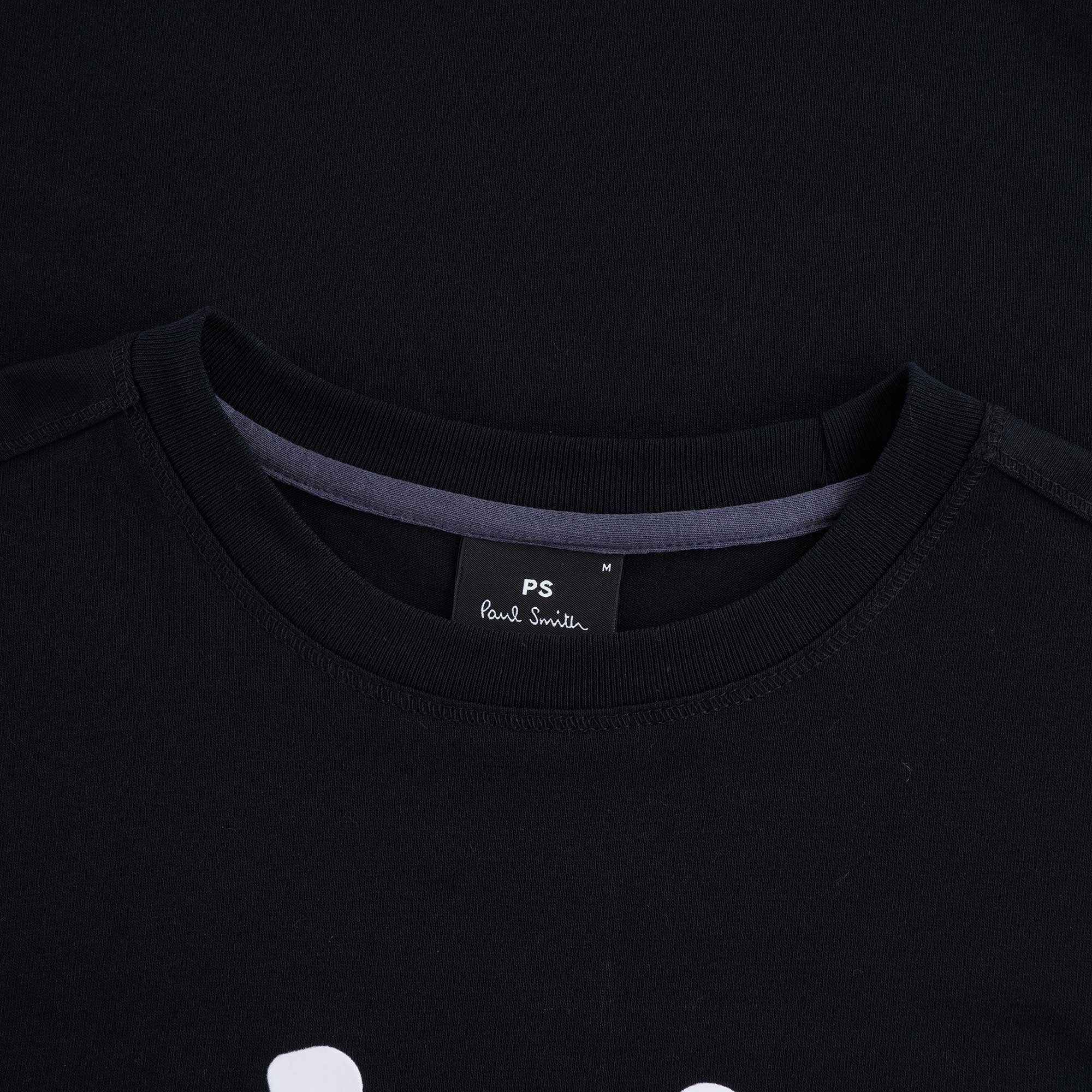 PS Happy' Organic Cotton T-Shirt - Black