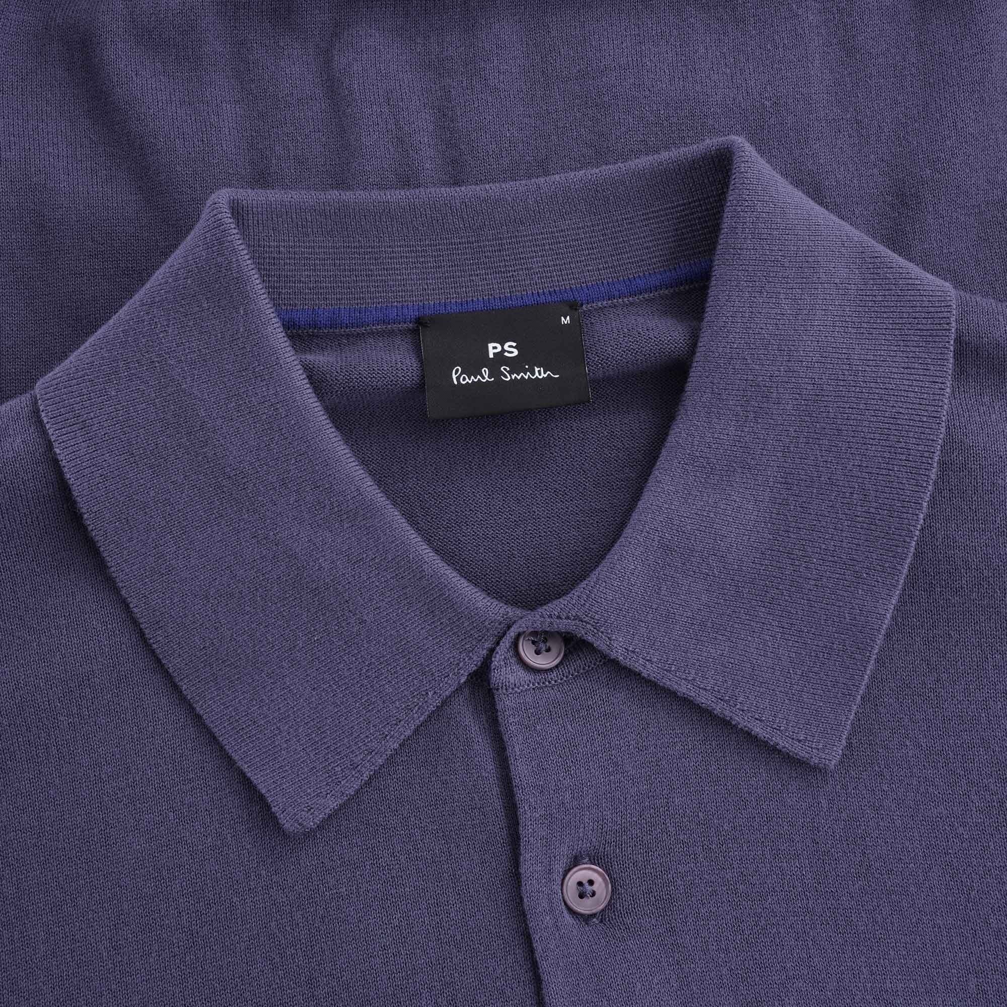 Zebra Logo Knitted Polo Shirt - Blue