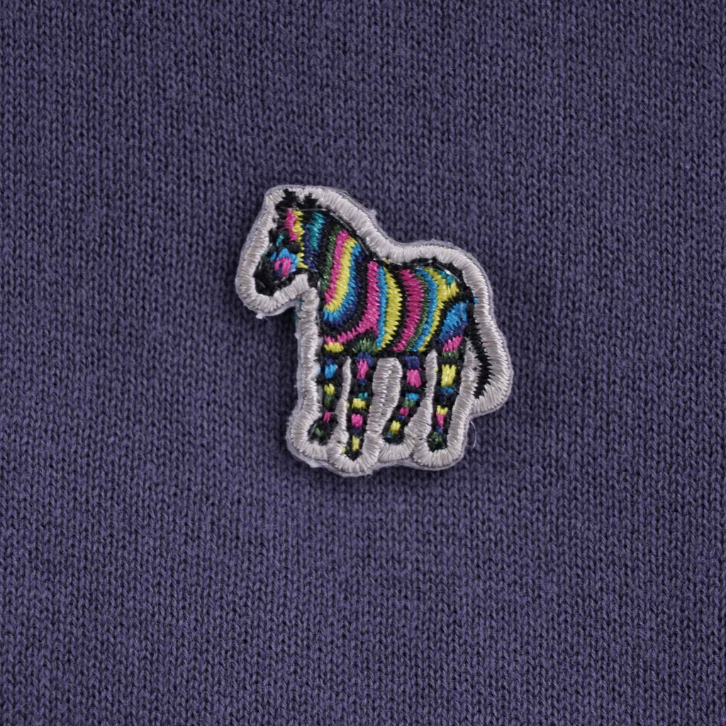 Zebra Logo Knitted Polo Shirt - Blue