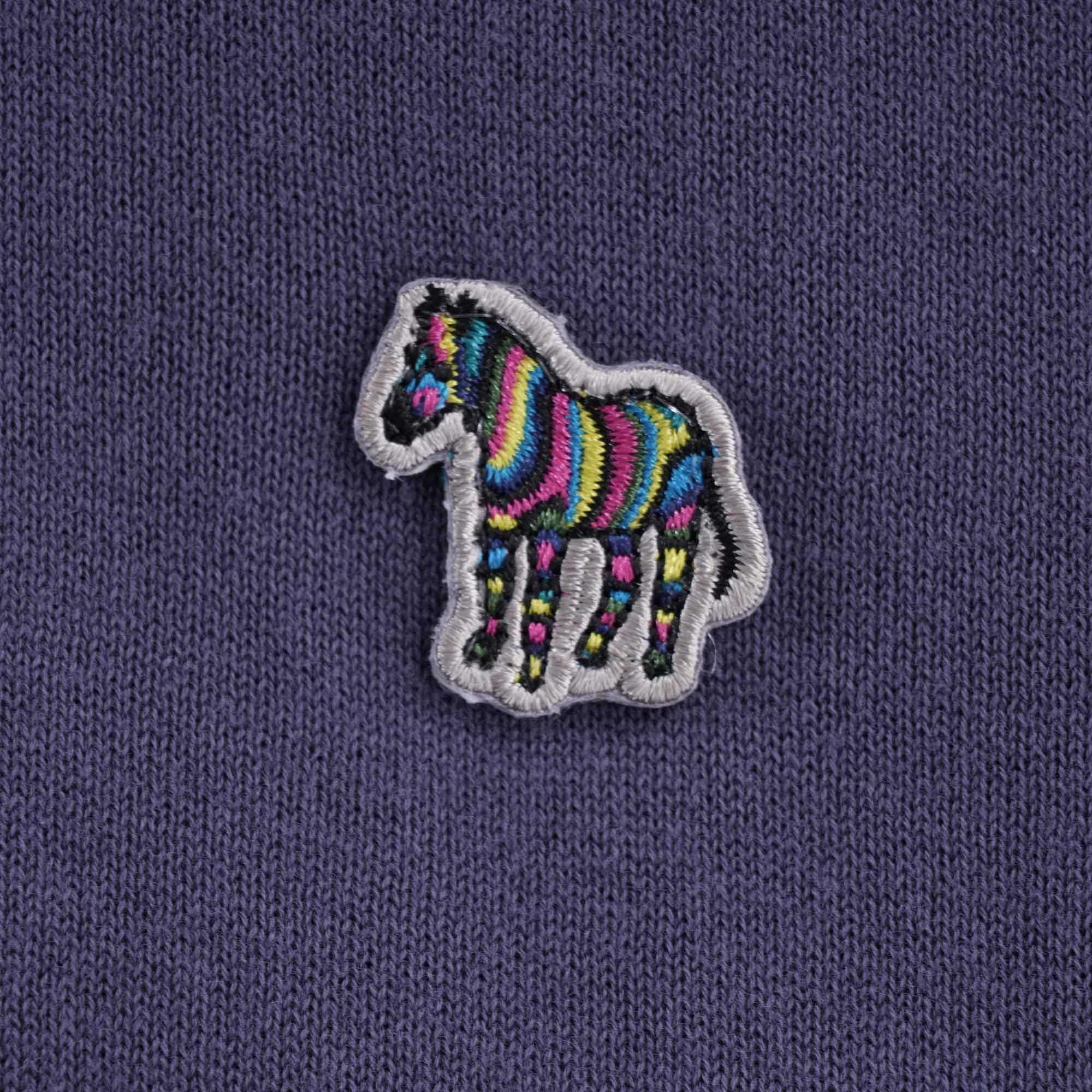 Zebra Logo Knitted Polo Shirt - Blue