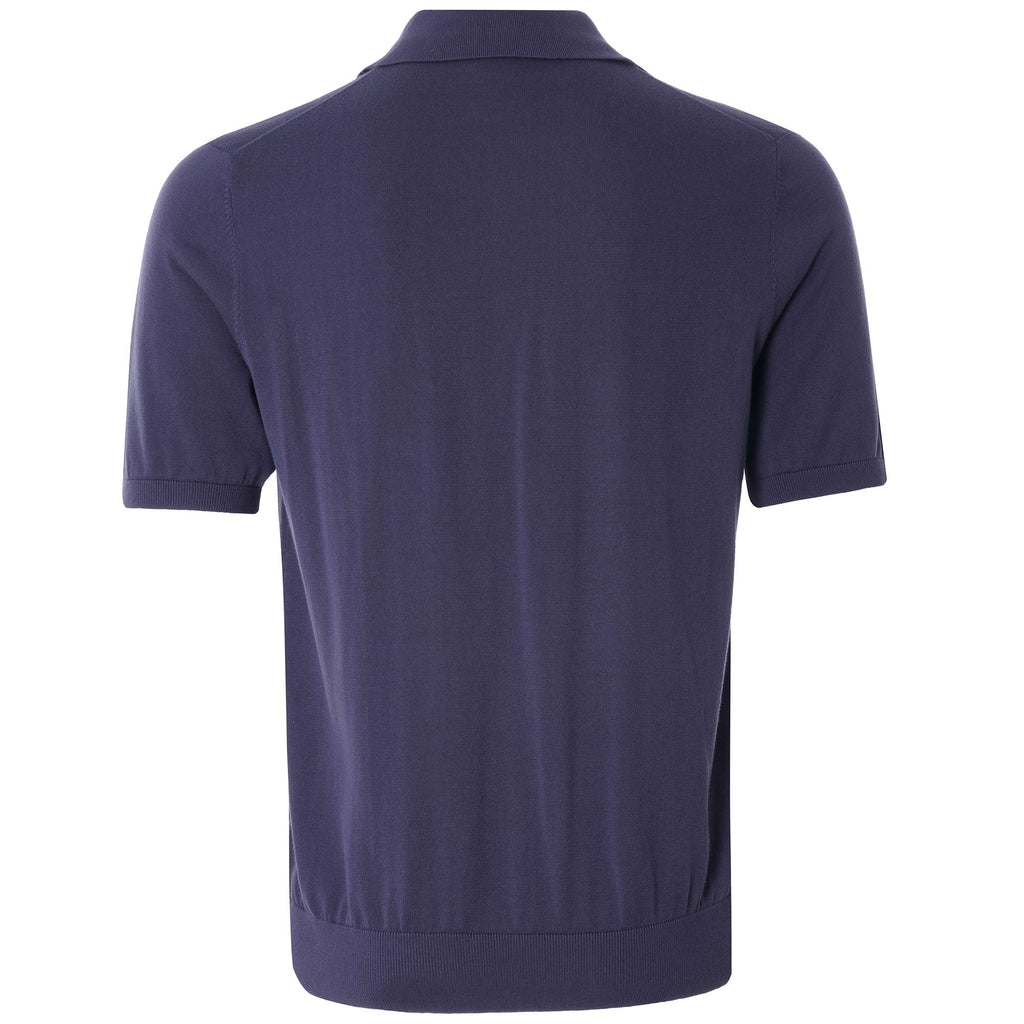 Zebra Logo Knitted Polo Shirt - Blue
