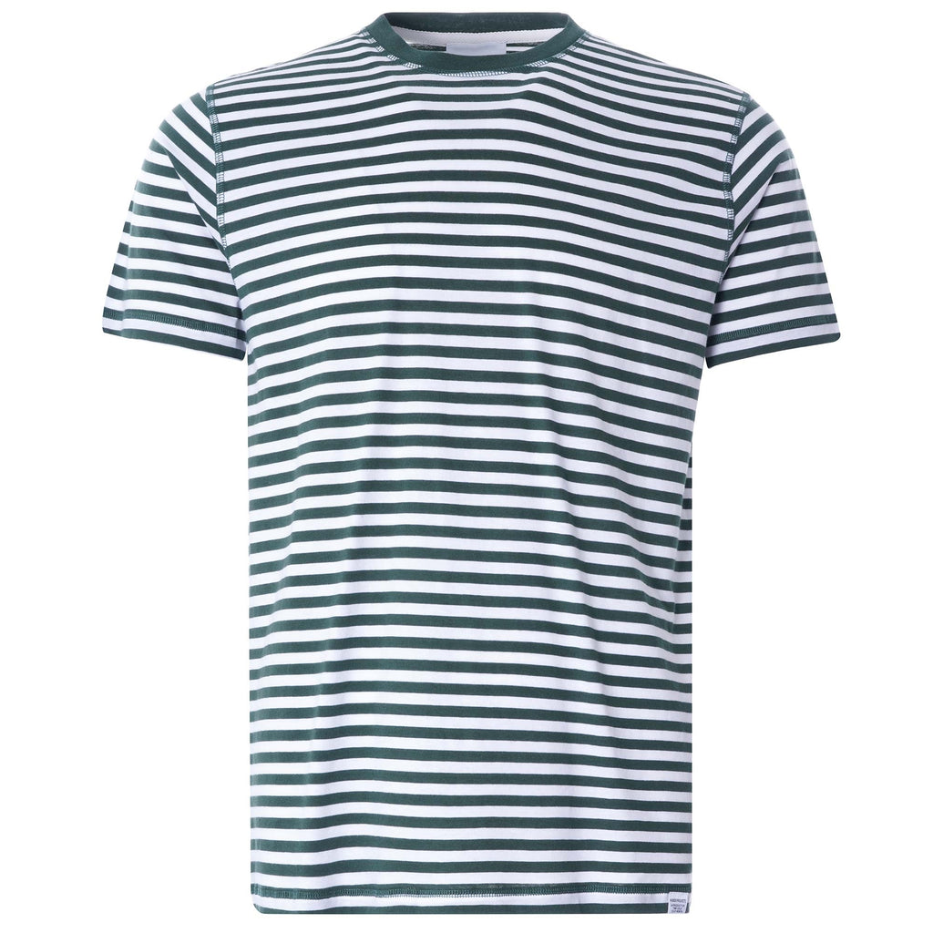 Niels Classic Stripe  T Shirt - Dartmouth Green