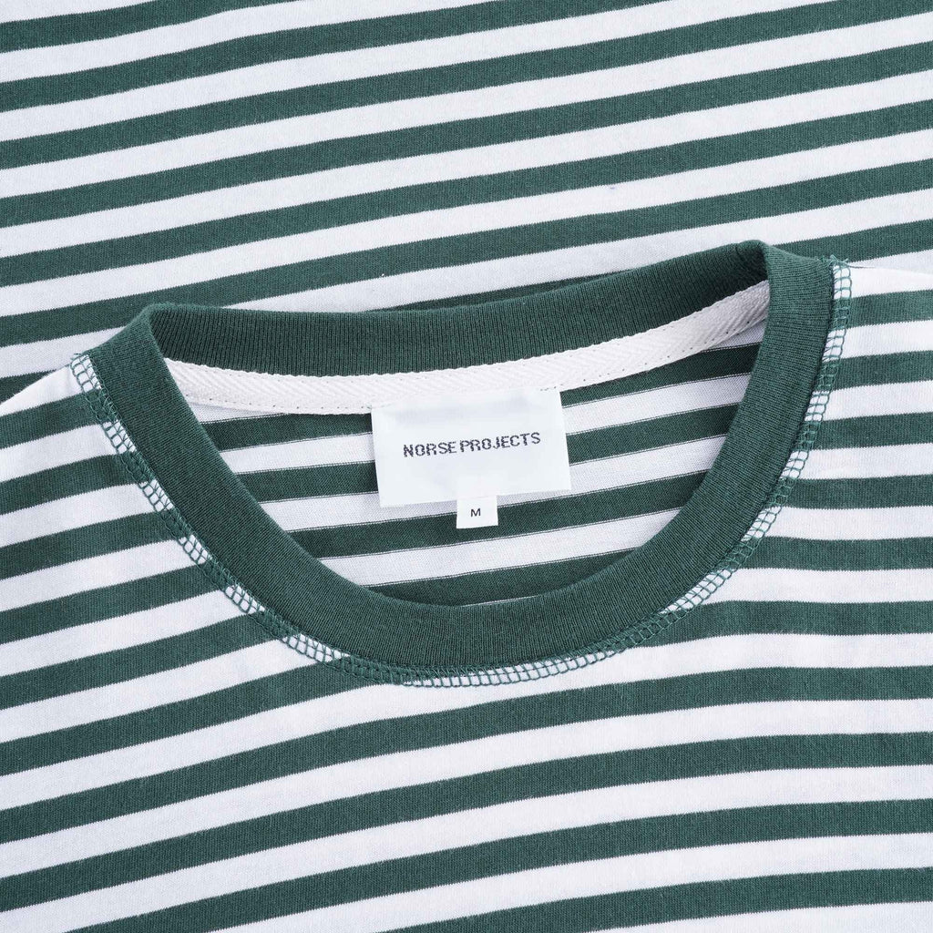 Niels Classic Stripe  T Shirt - Dartmouth Green