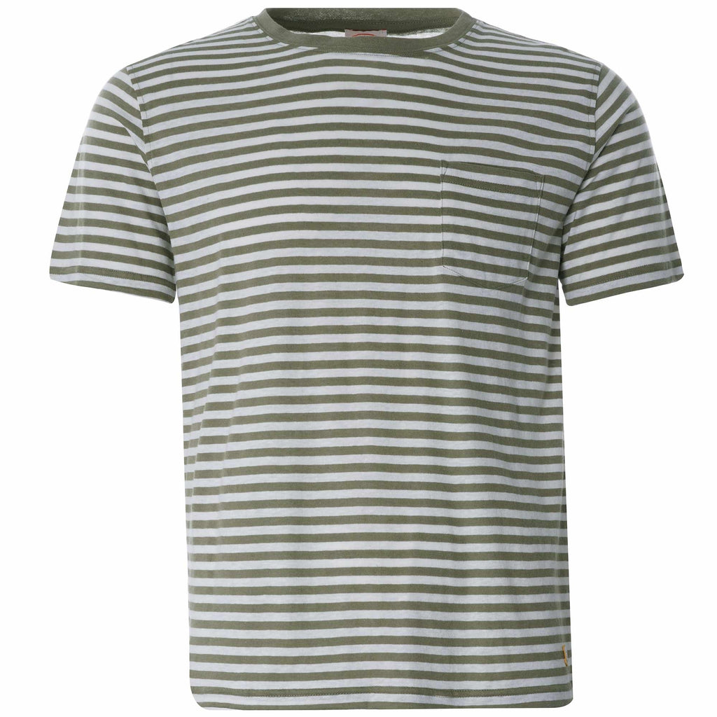 Striped Heritage Pocket T-Shirt - Khaki/Natural