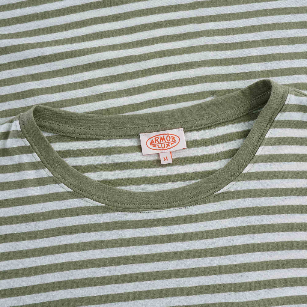 Striped Heritage Pocket T-Shirt - Khaki/Natural
