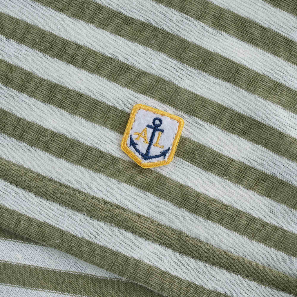 Striped Heritage Pocket T-Shirt - Khaki/Natural