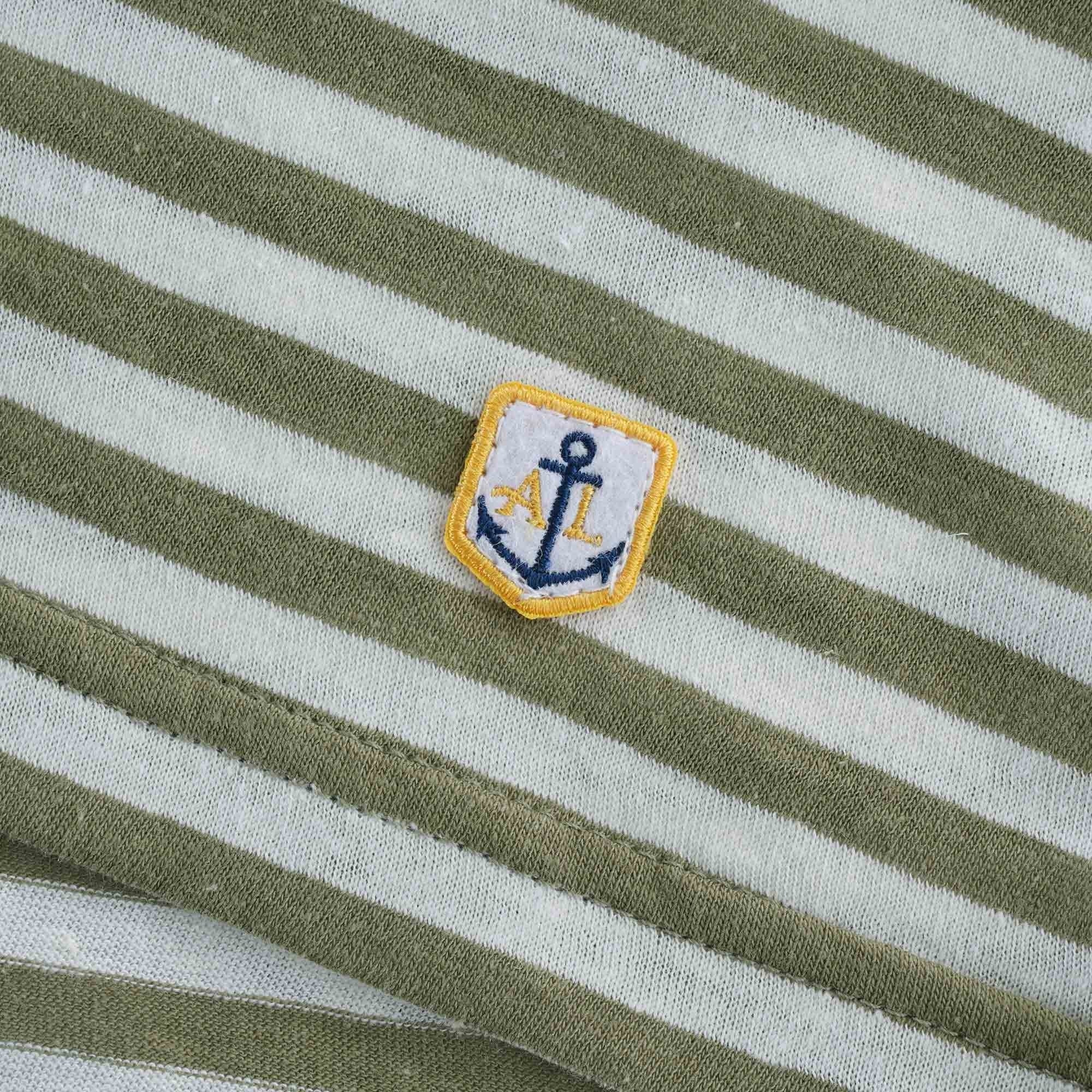 Striped Heritage Pocket T-Shirt - Khaki/Natural