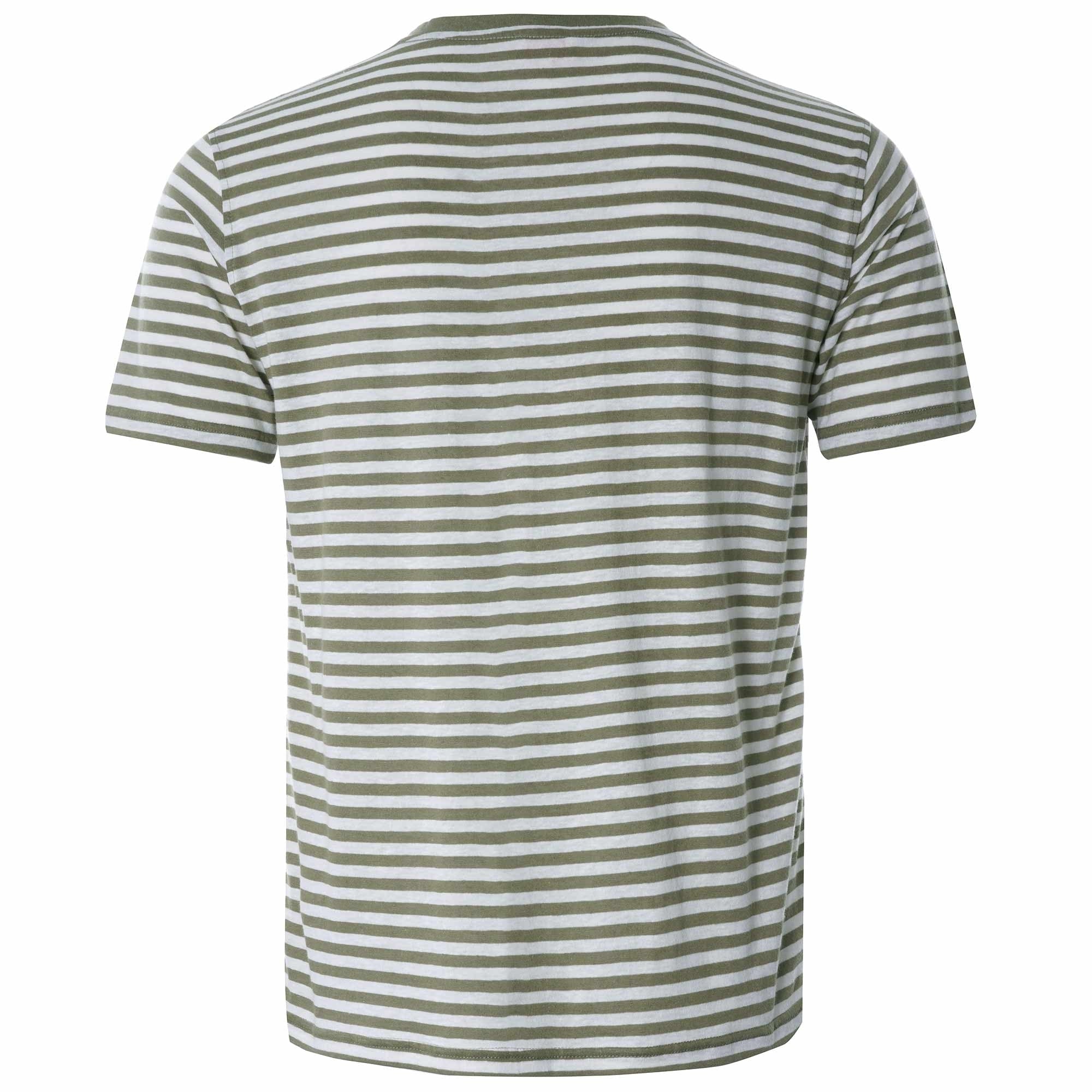 Striped Heritage Pocket T-Shirt - Khaki/Natural
