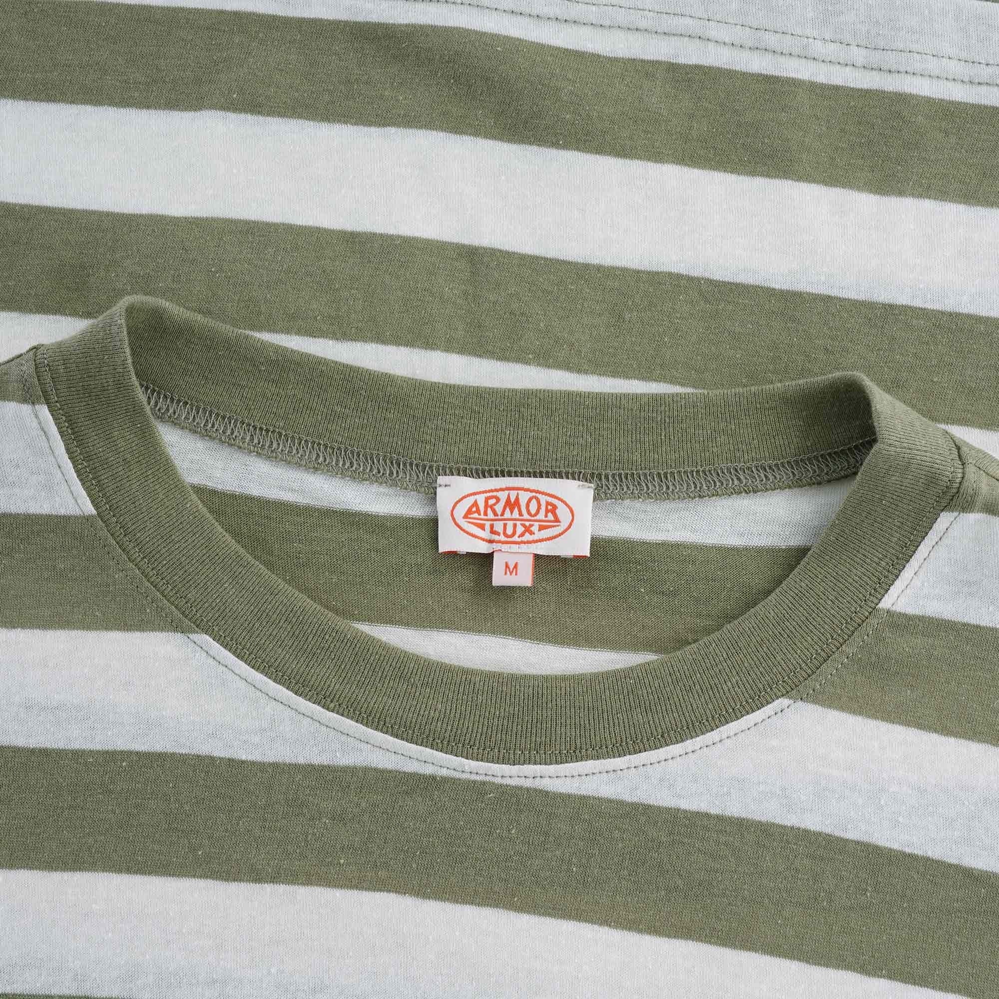 Wide Stripe Heritage T-Shirt - Khaki/Natural