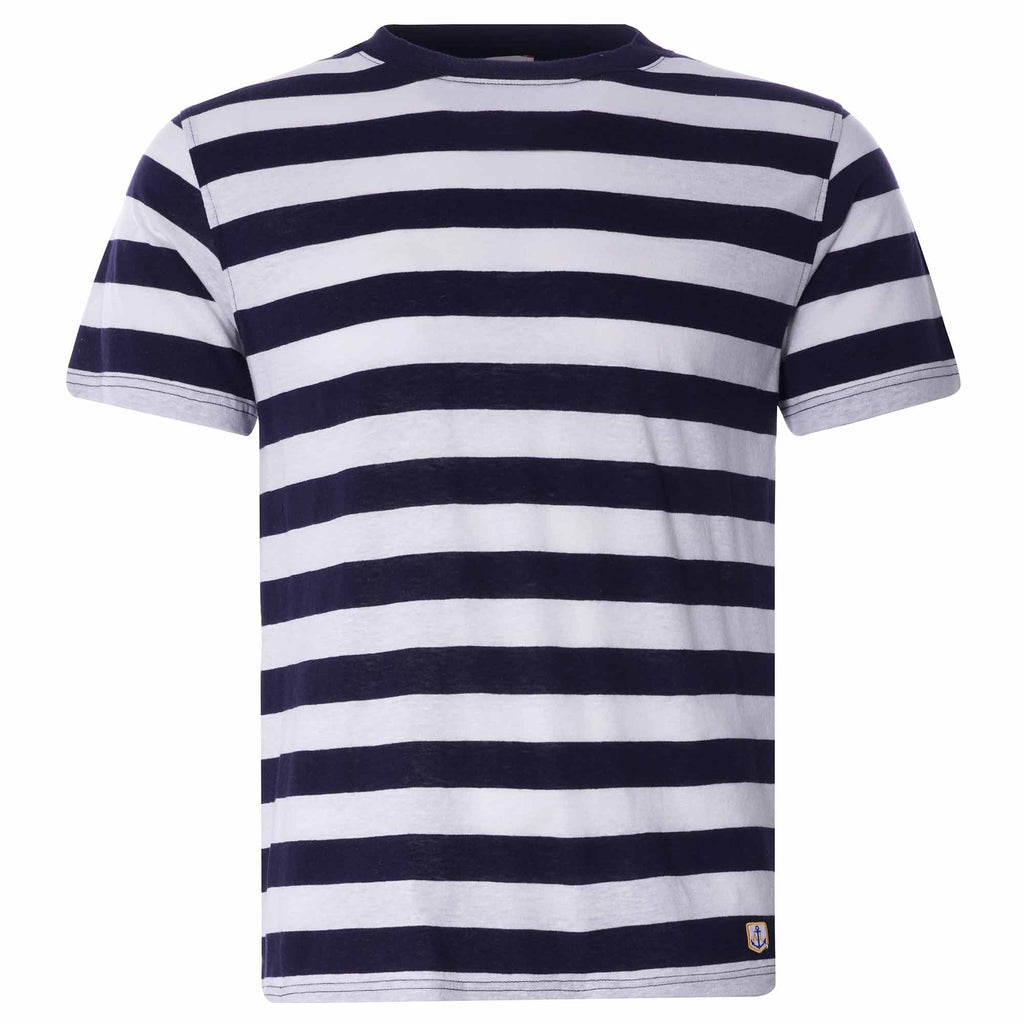 Wide Stripe Heritage T-Shirt - Khaki/Natural