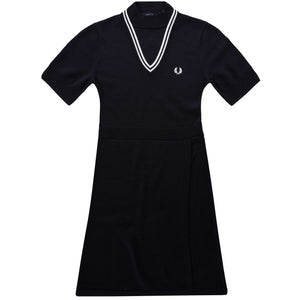 fred perry knitted dress Bold Tipped Knitted Shirt Dress