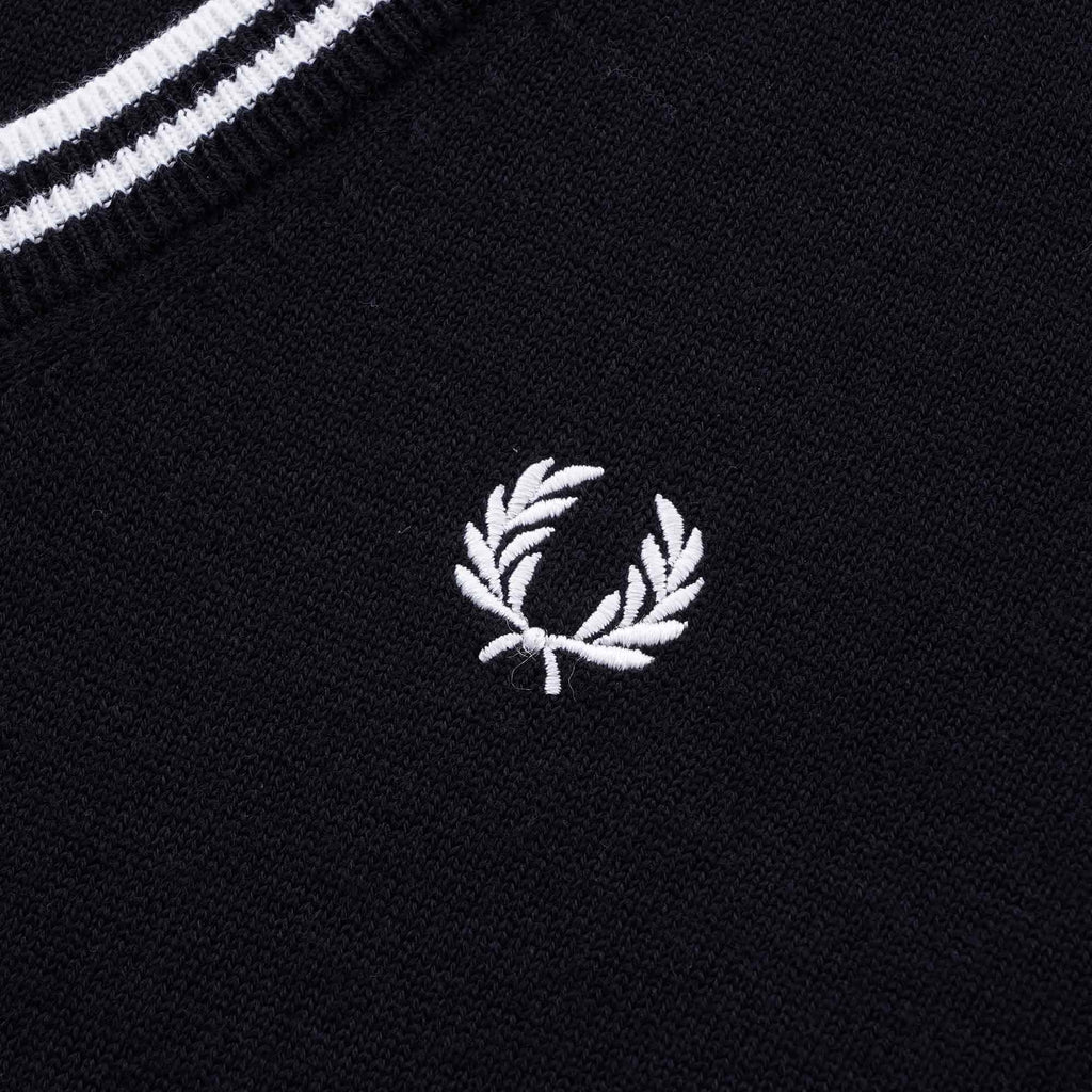 V-Insert Knitted Dress - Black