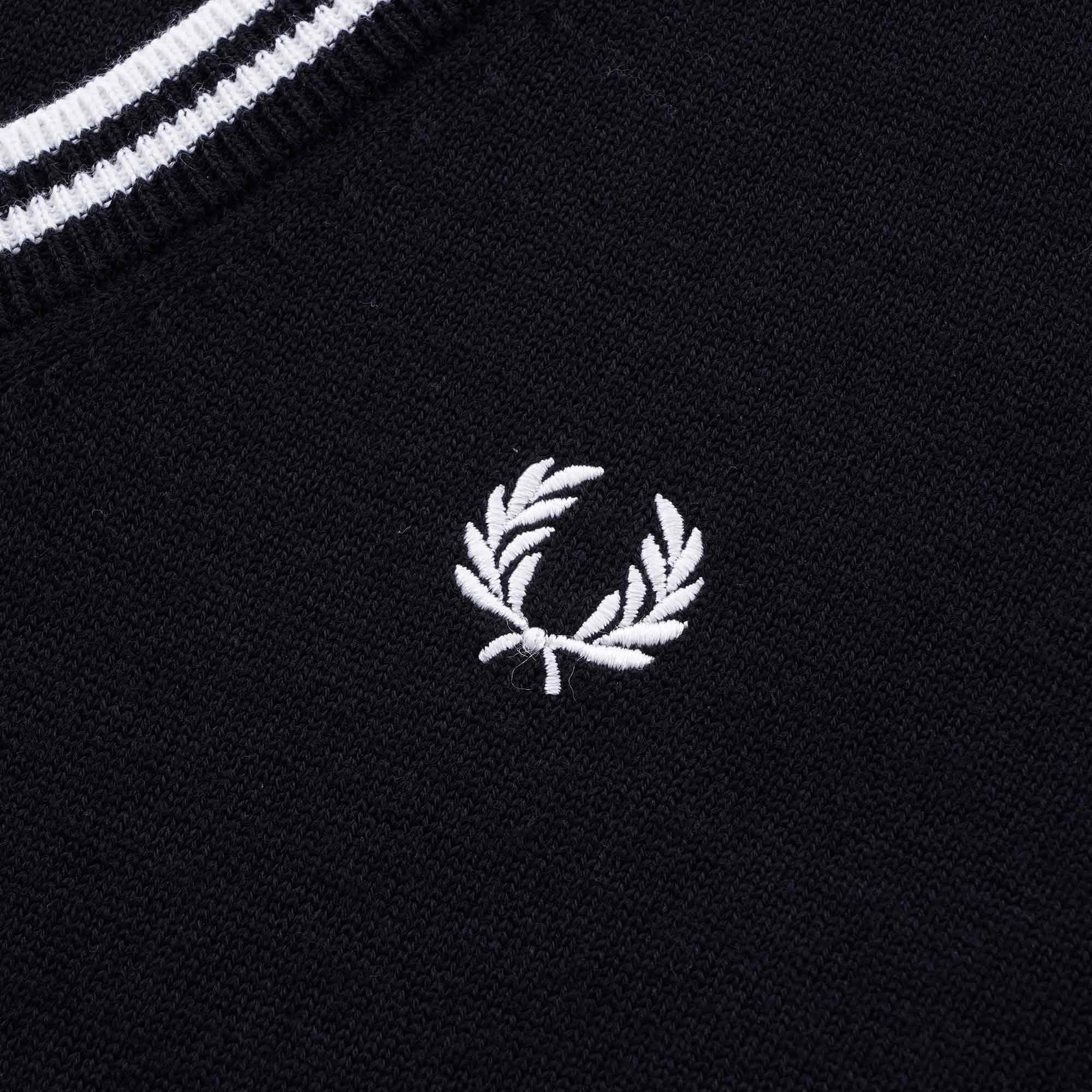 V-Insert Knitted Dress - Black