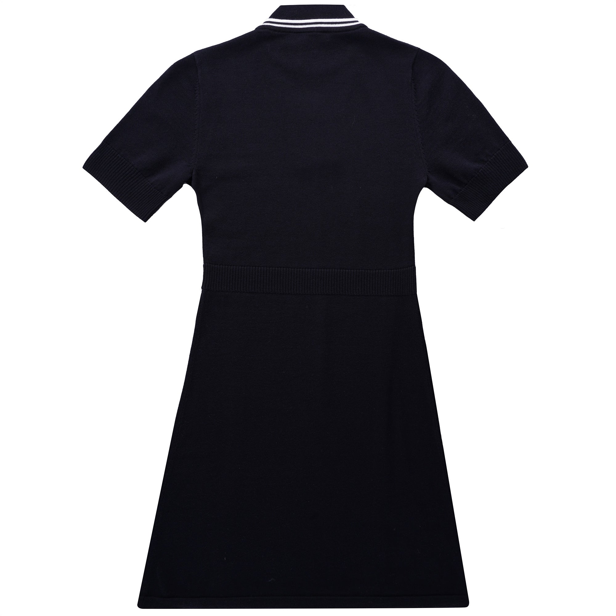 V-Insert Knitted Dress - Black
