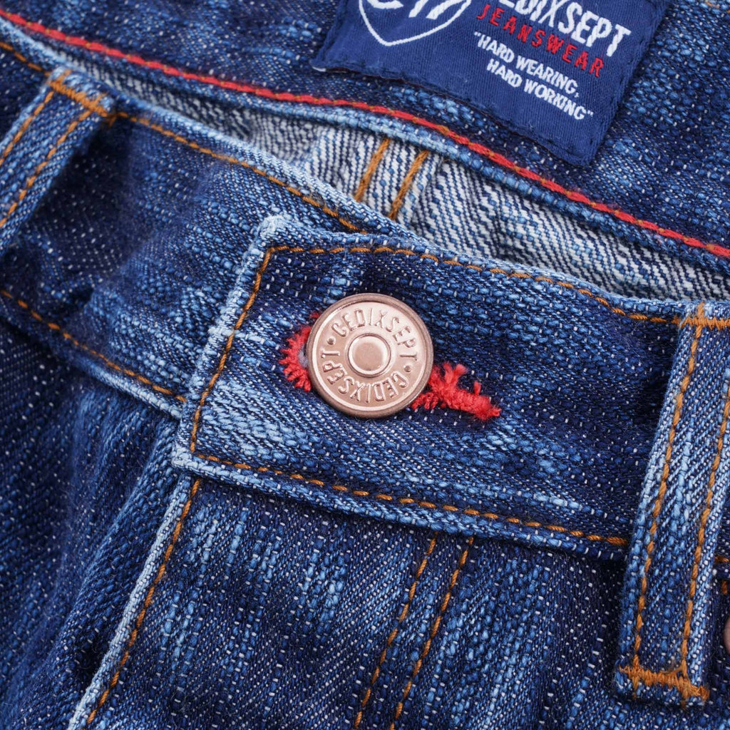 Kuroki C-Original Fit Japanese Selvedge Denim Jeans - Stone Wash