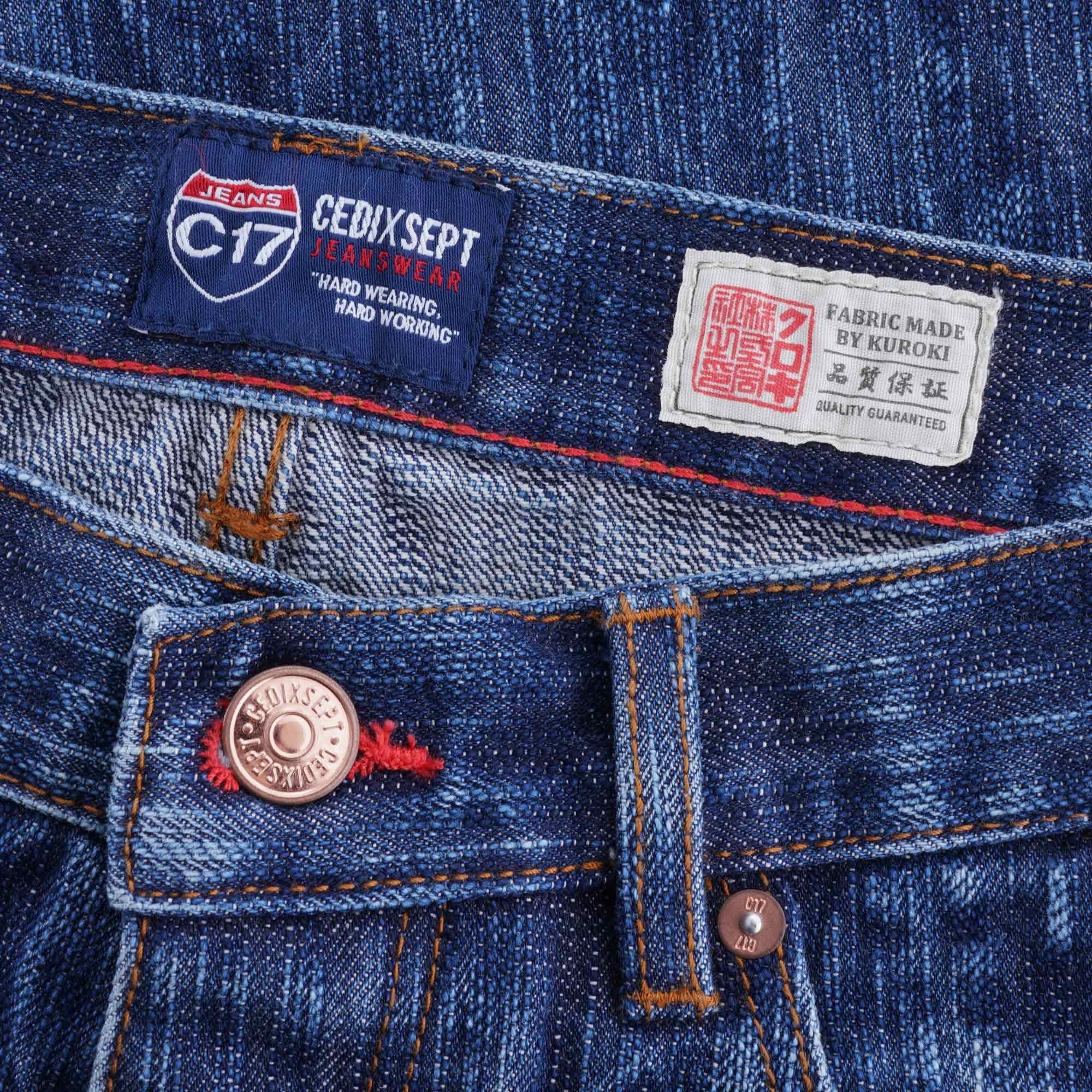 Kuroki C-Original Fit Japanese Selvedge Denim Jeans - Stone Wash