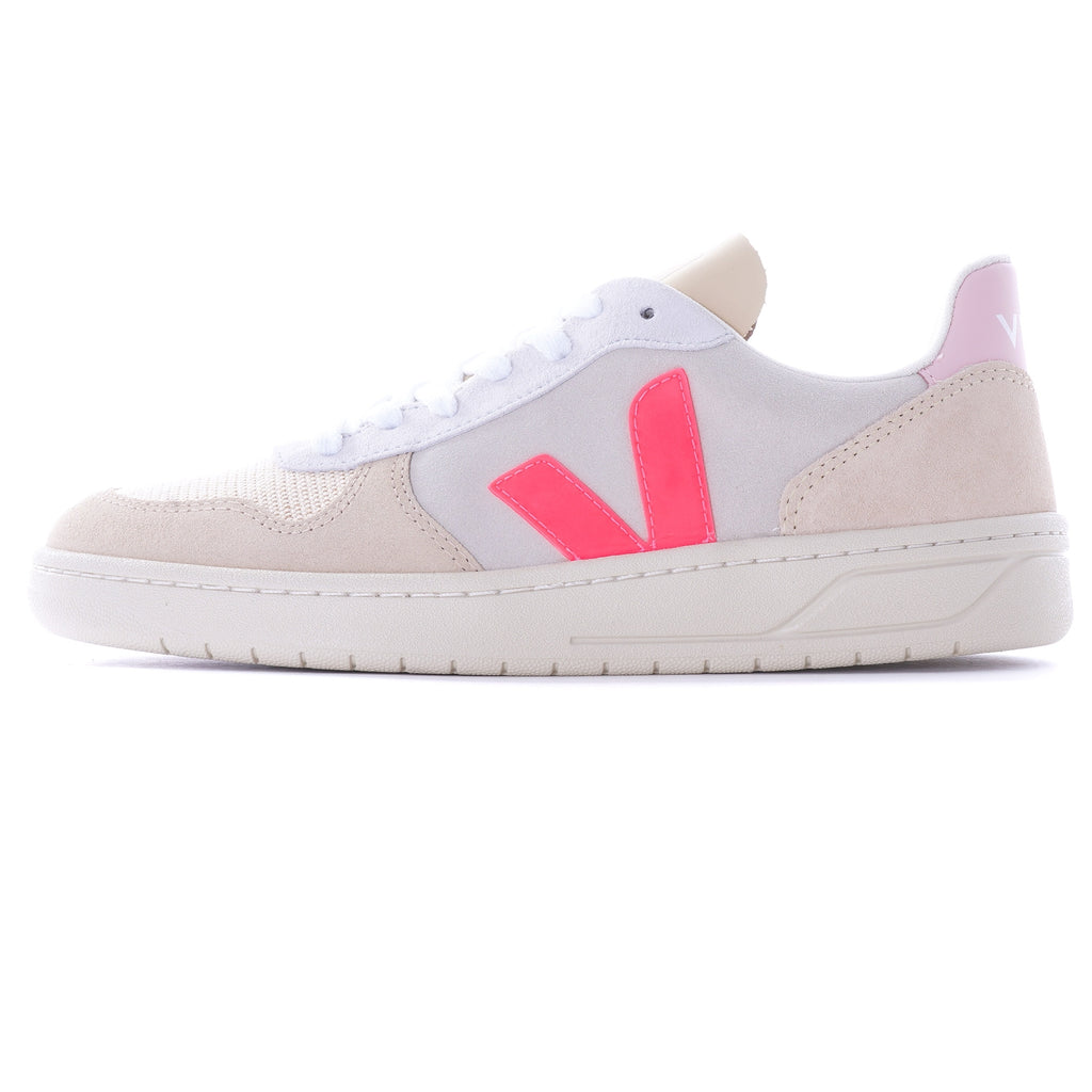 Womens V-10 Suede Multico - Natural/Rose-Fluo