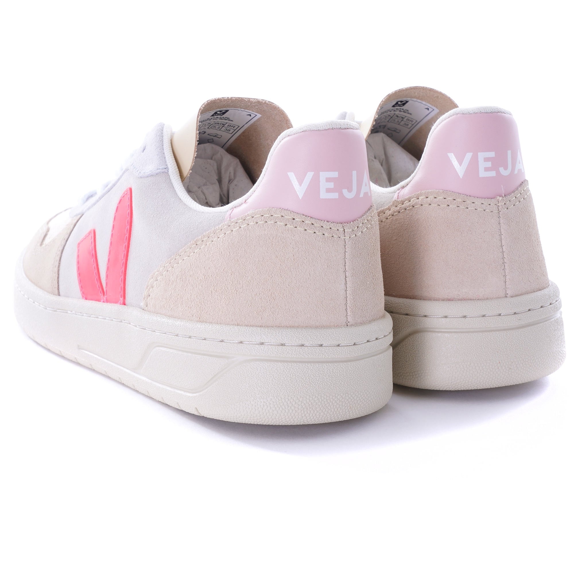 Womens V-10 Suede Multico - Natural/Rose-Fluo