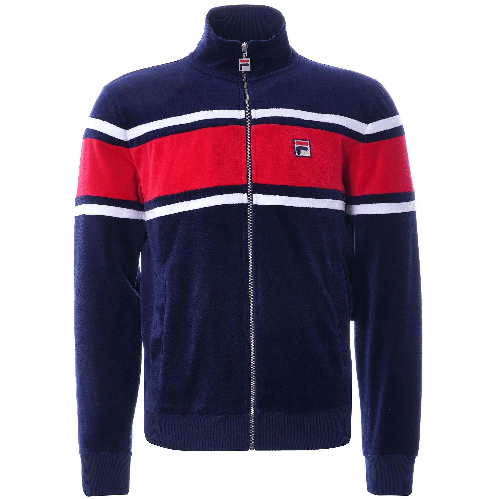 Slane Velour Track Top - Peacoat/Red/White