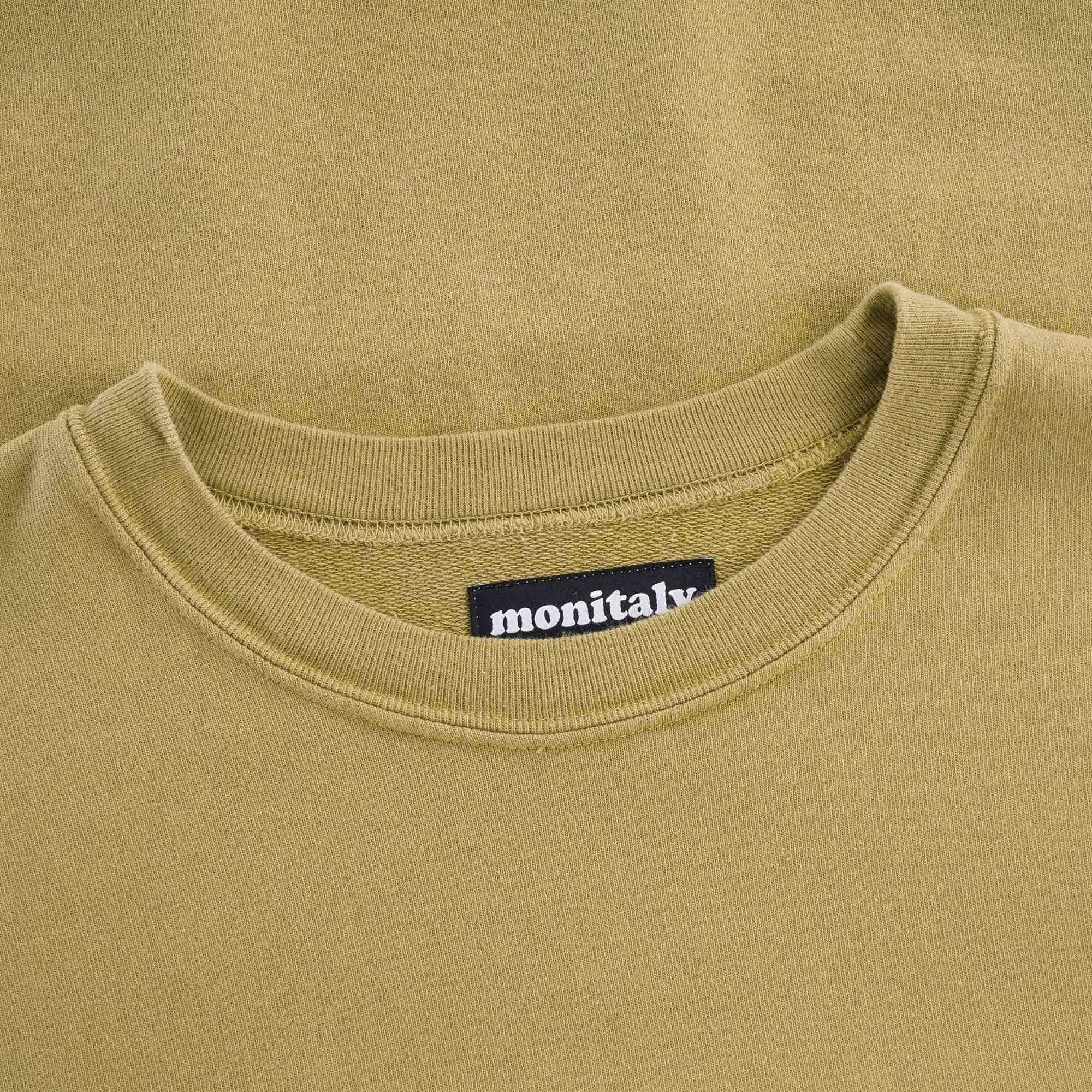 Cropped Short Sleeve Sweatshirt - Khaki