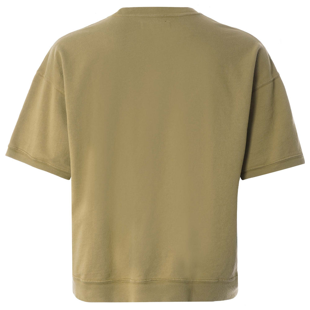 Cropped Short Sleeve Sweatshirt - Khaki